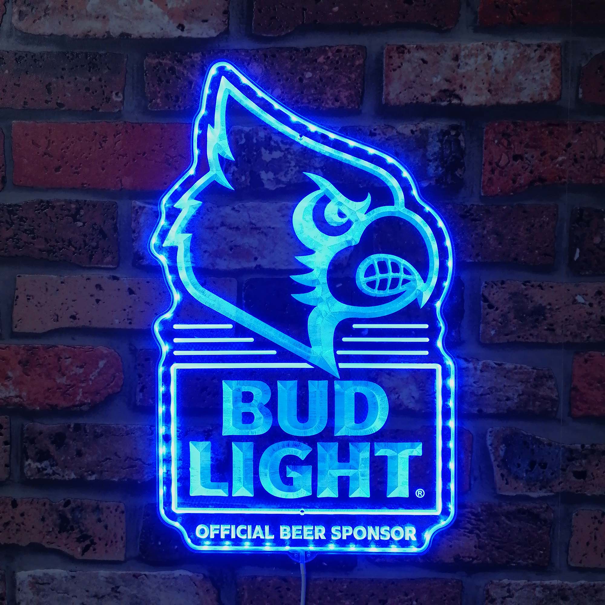 Bud Light Louisville Cardinals Dynamic RGB Edge Lit LED Sign