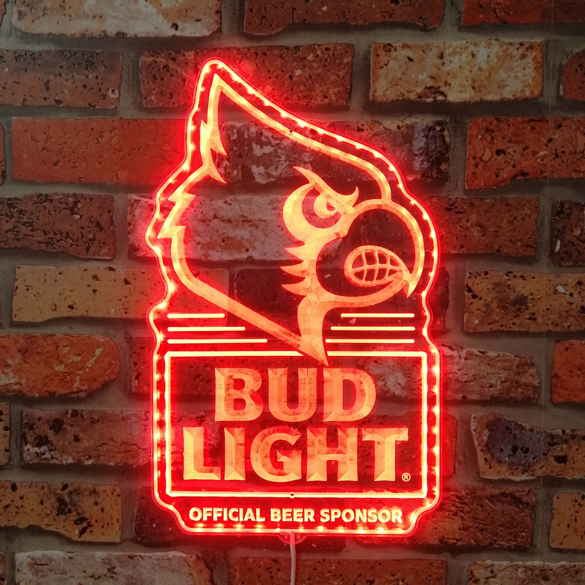 Bud Light Louisville Cardinals Dynamic RGB Edge Lit LED Sign