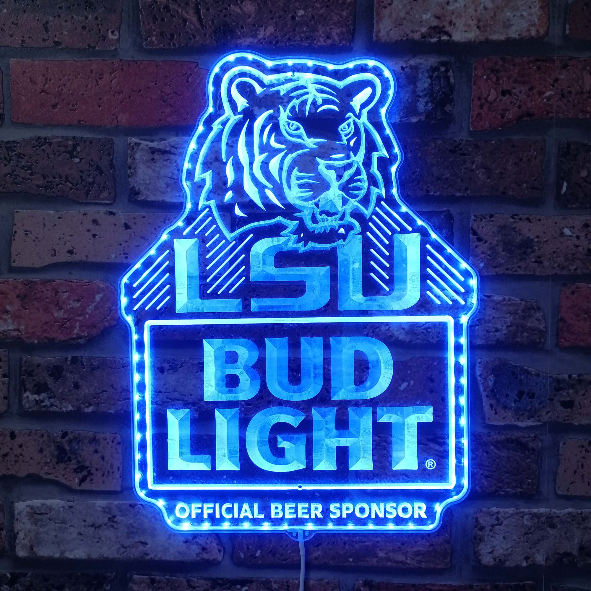 Bud Light LSU Tigers Dynamic RGB Edge Lit LED Sign