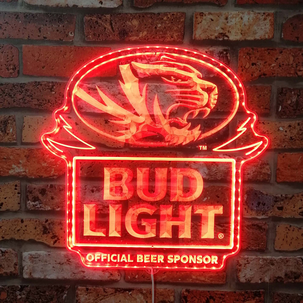 Bud Light Missouri Tigers Dynamic RGB Edge Lit LED Sign | PROLEDSIGN