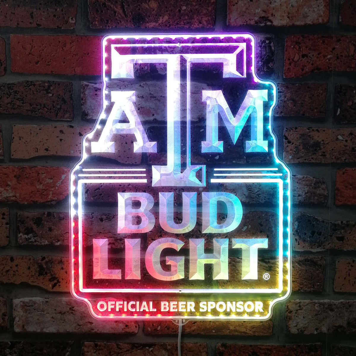 Bud Light Texas A&M Aggies Dynamic RGB Edge Lit LED Sign PROLEDSIGN