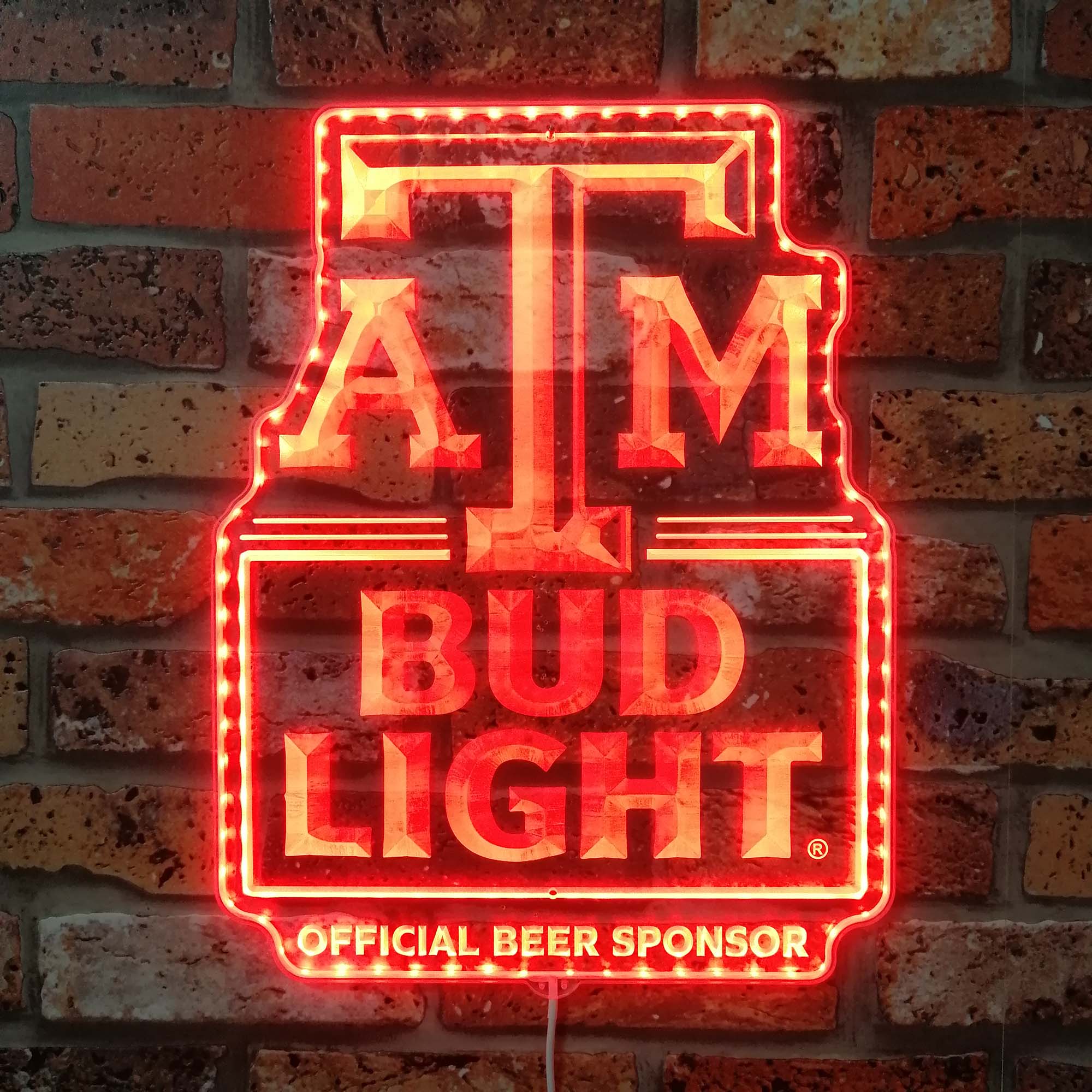 Bud Light Texas A&M Aggies Dynamic RGB Edge Lit LED Sign