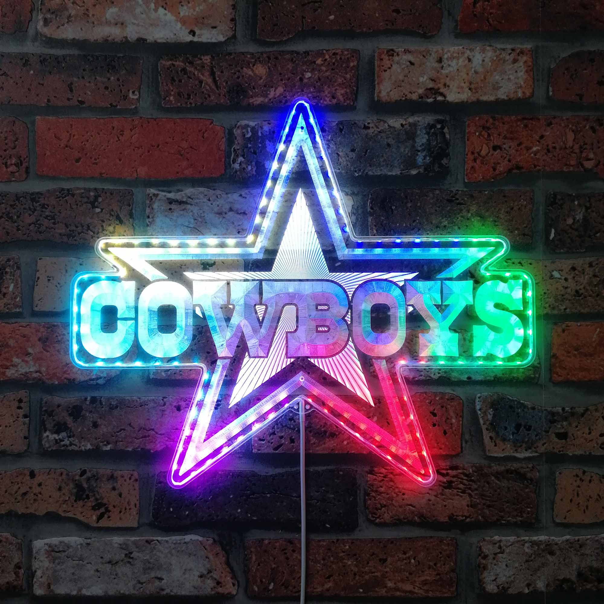 Dallas Cowboys Dynamic RGB Edge Lit LED Sign