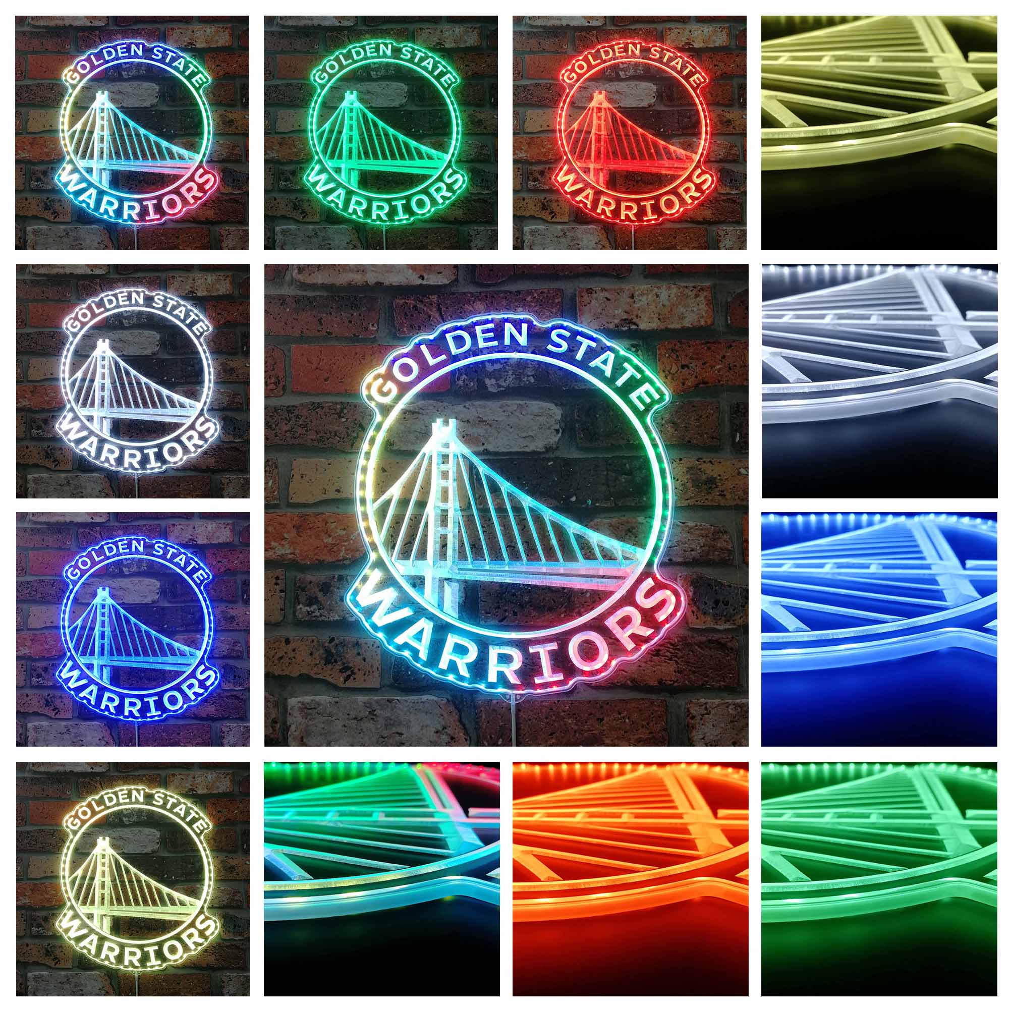 Golden State warriors Dynamic RGB Edge Lit LED Sign