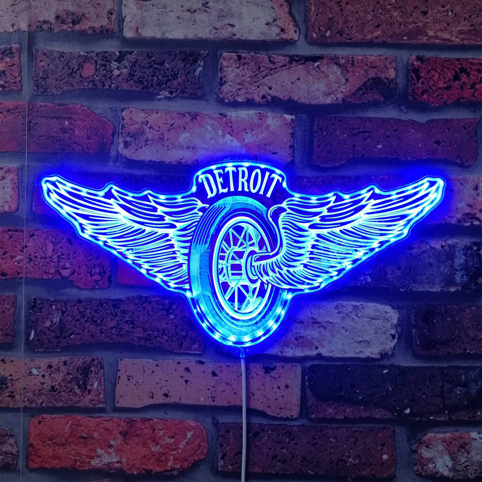 Detroit Red Wings Dynamic RGB Edge Lit LED Sign