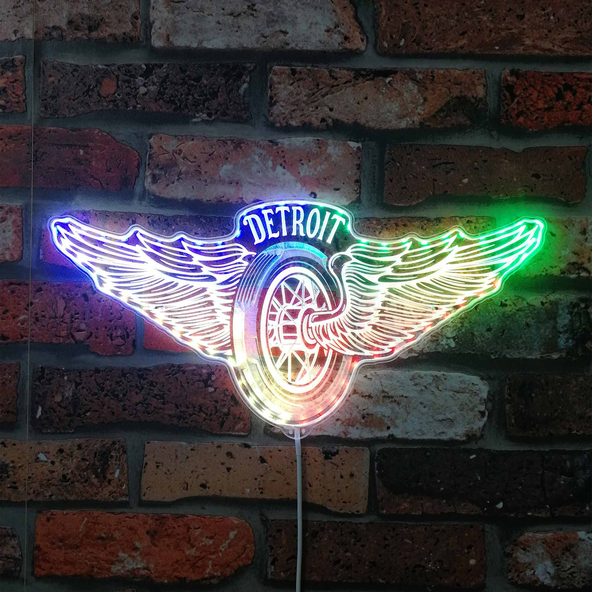 Detroit Red Wings Dynamic RGB Edge Lit LED Sign