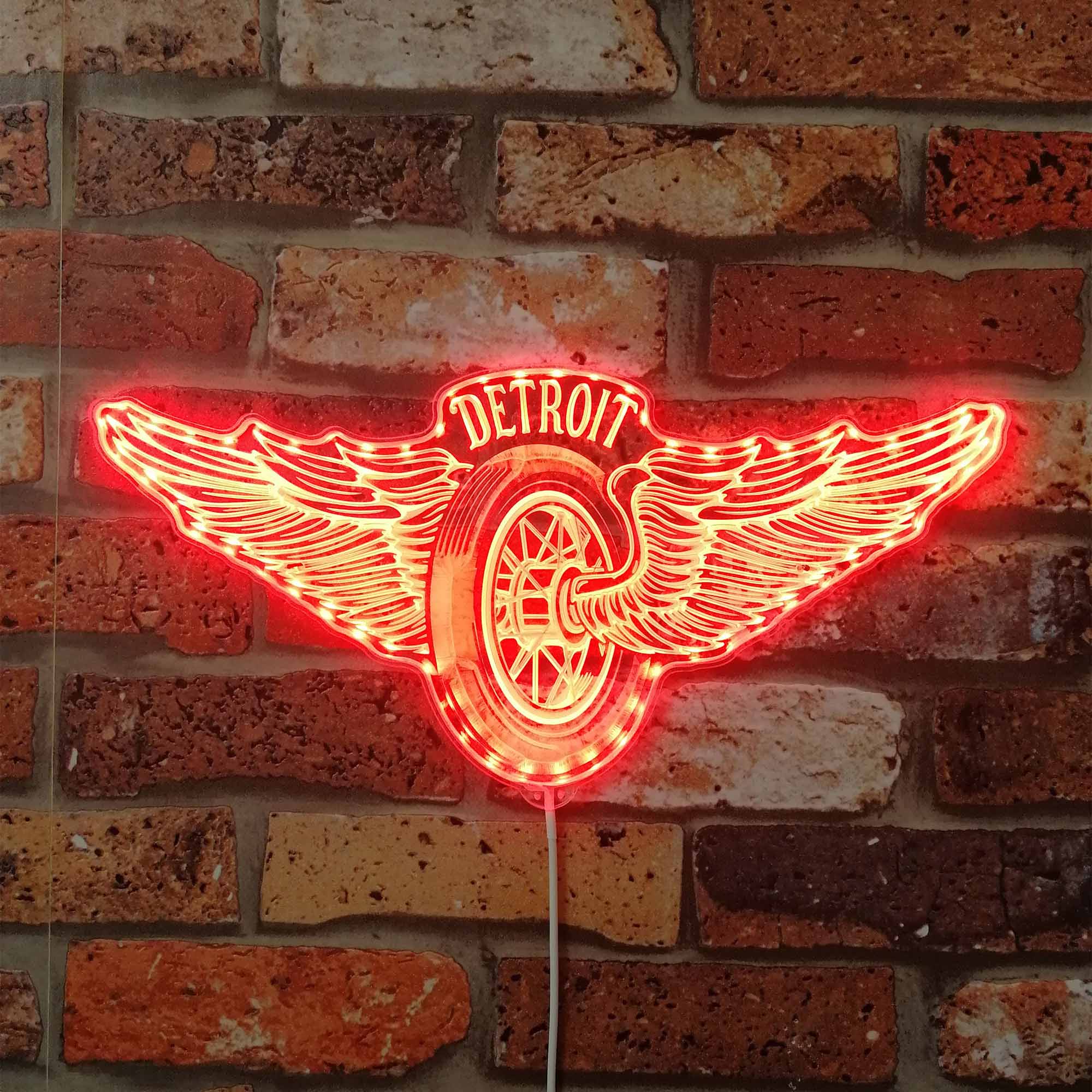 Detroit Red Wings Dynamic RGB Edge Lit LED Sign