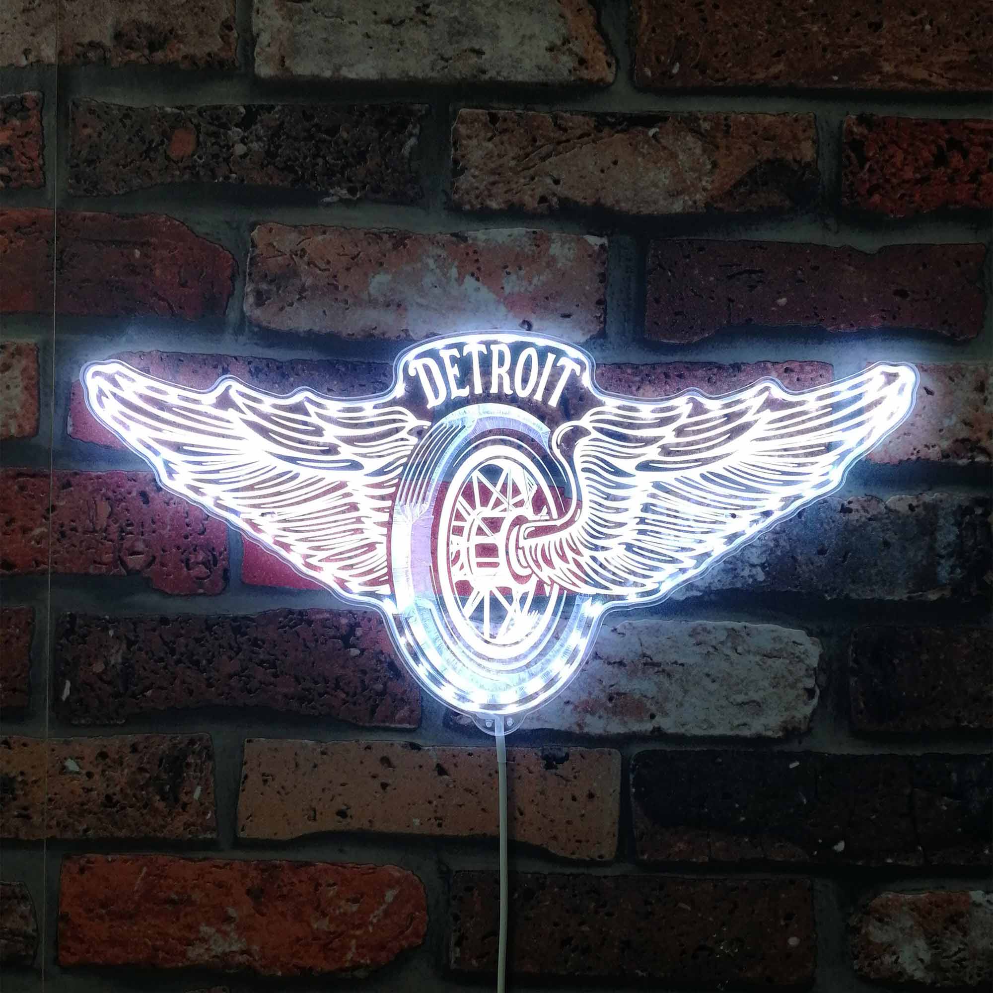 Detroit Red Wings Dynamic RGB Edge Lit LED Sign