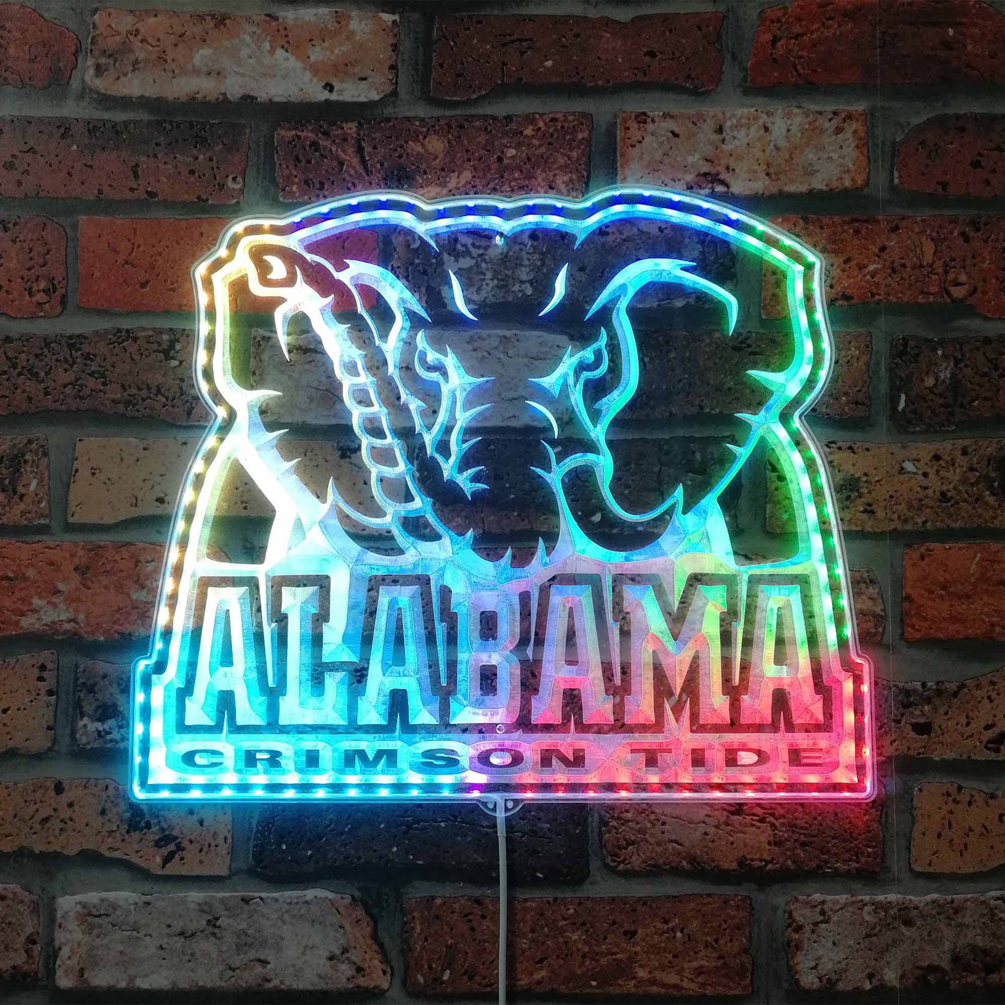 Alabama Crimson Tide Dynamic RGB Edge Lit LED Sign