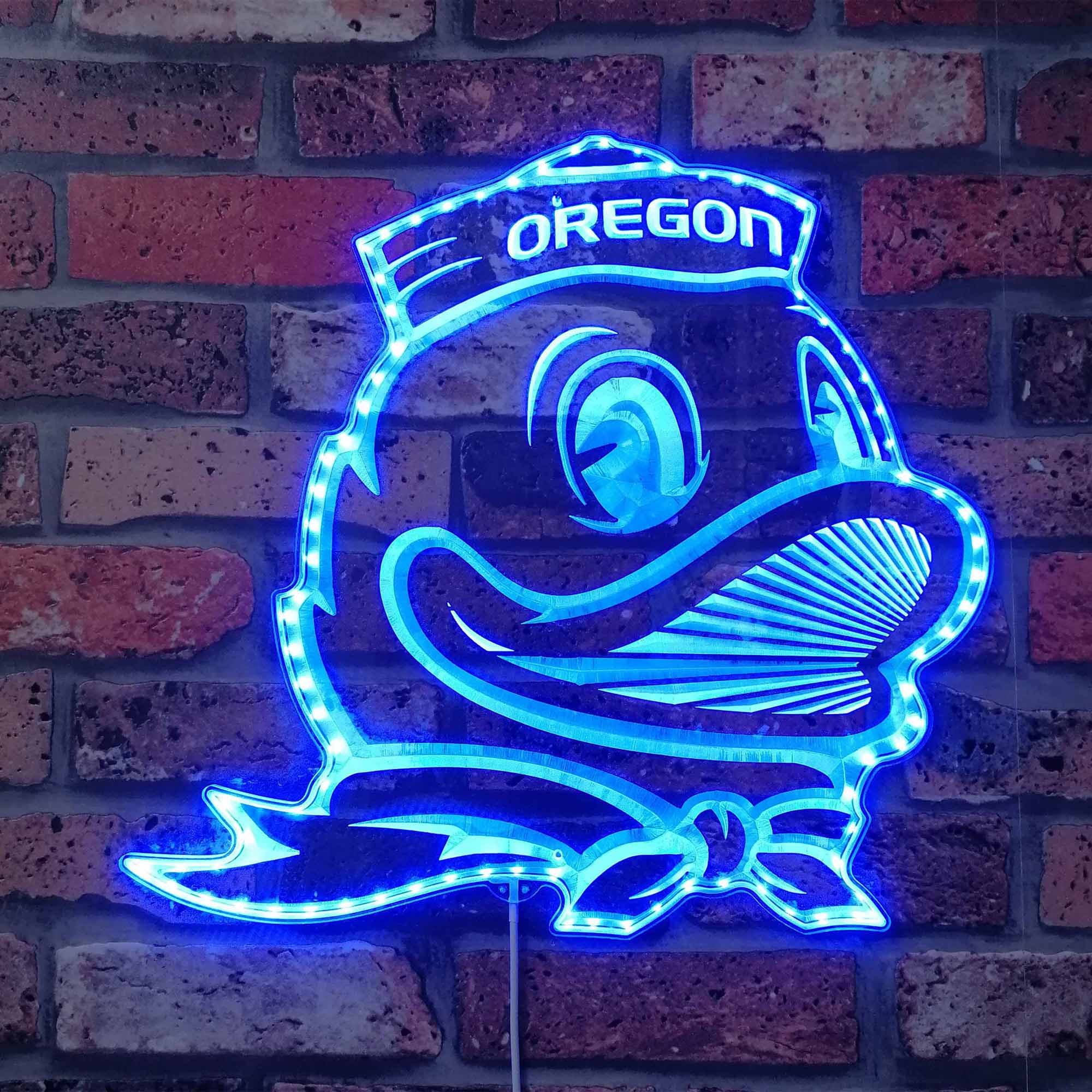 Oregon Ducks Dynamic RGB Edge Lit LED Sign