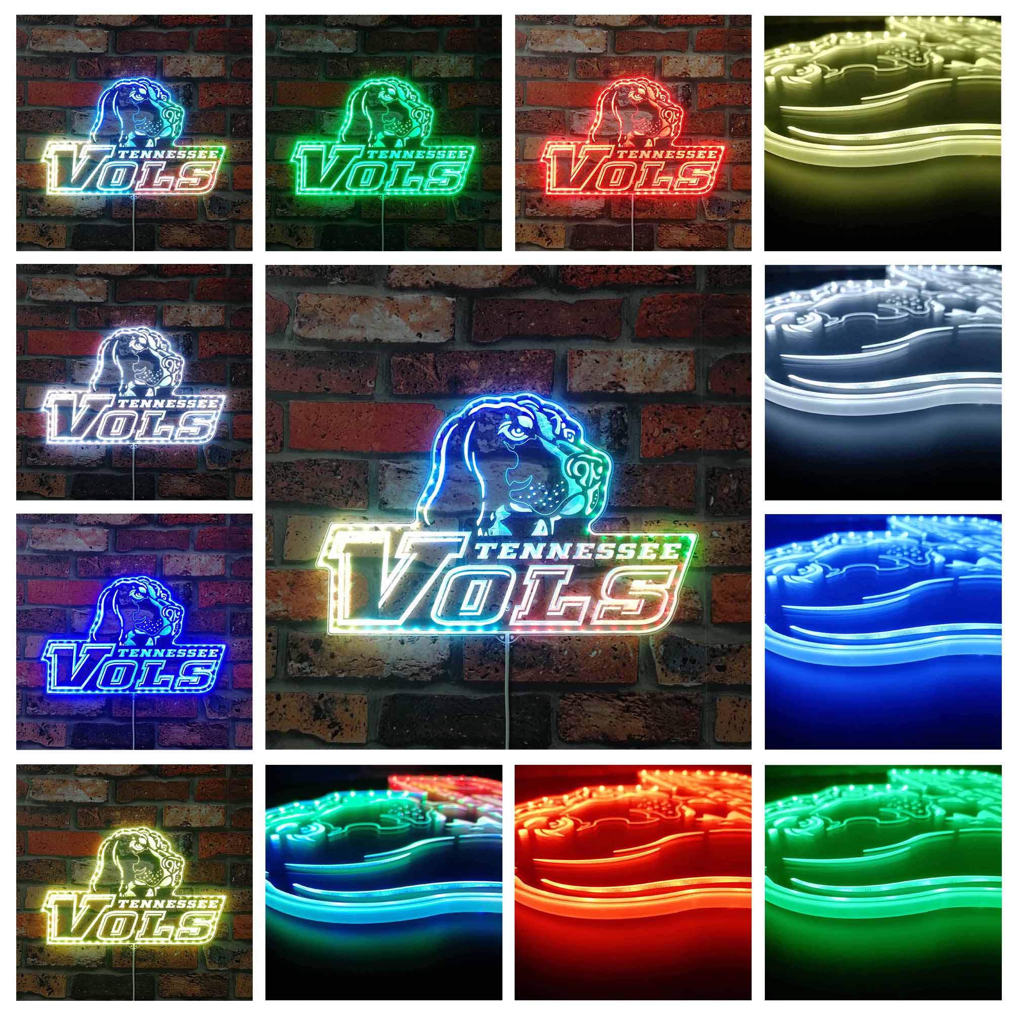 Tennessee Vols Neon LED Sign with Dynamic RGB Colors