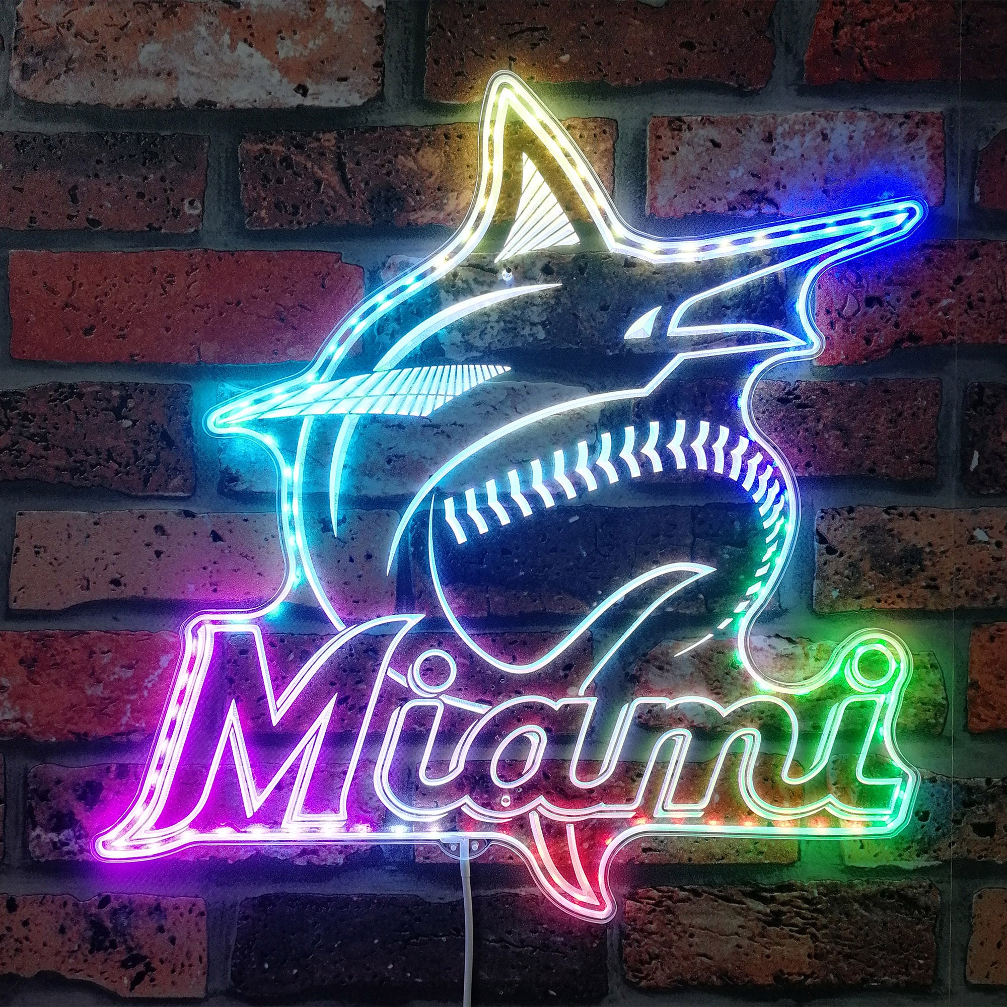 Miami Marlins Dynamic RGB Edge Lit LED Sign