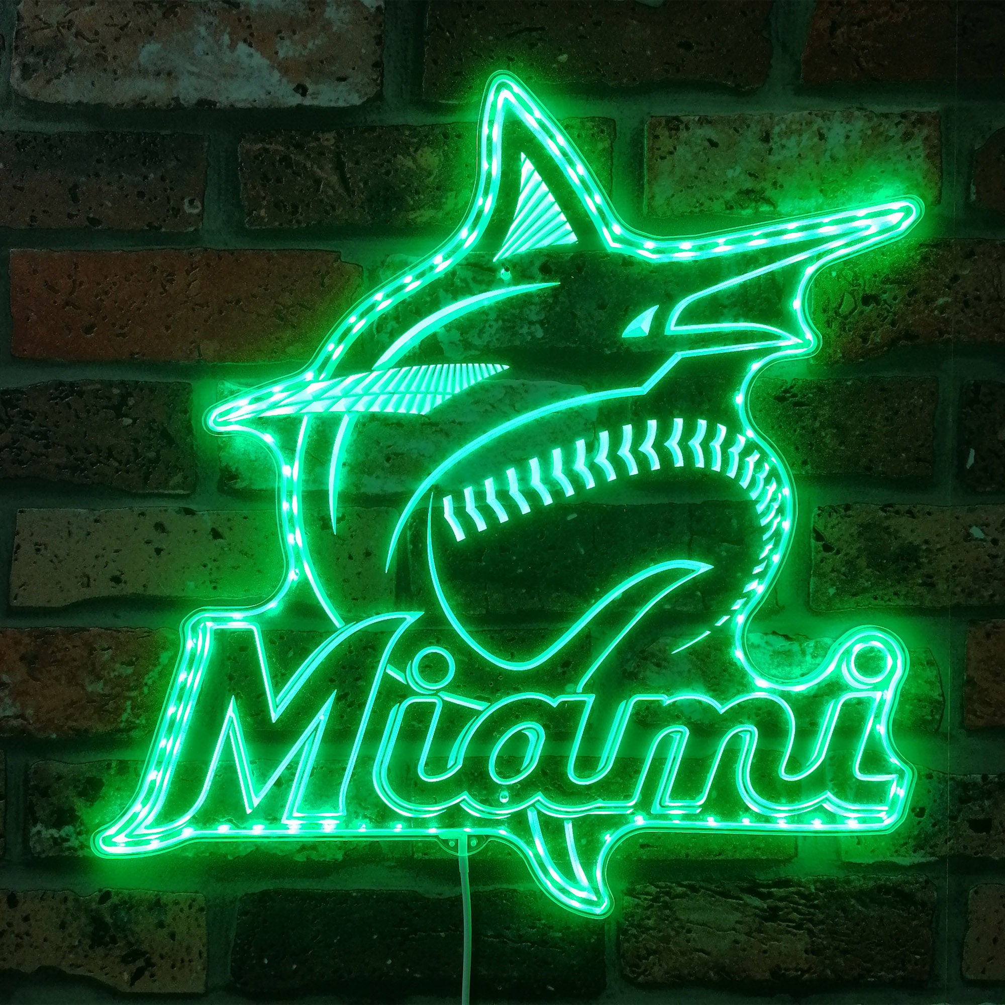 Miami Marlins Dynamic RGB Edge Lit LED Sign