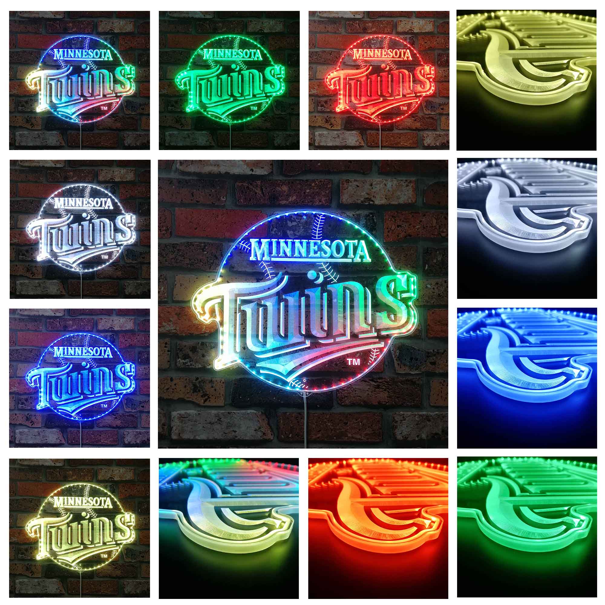 MLB Minnesota Twins Dynamic RGB Edge Lit LED Sign