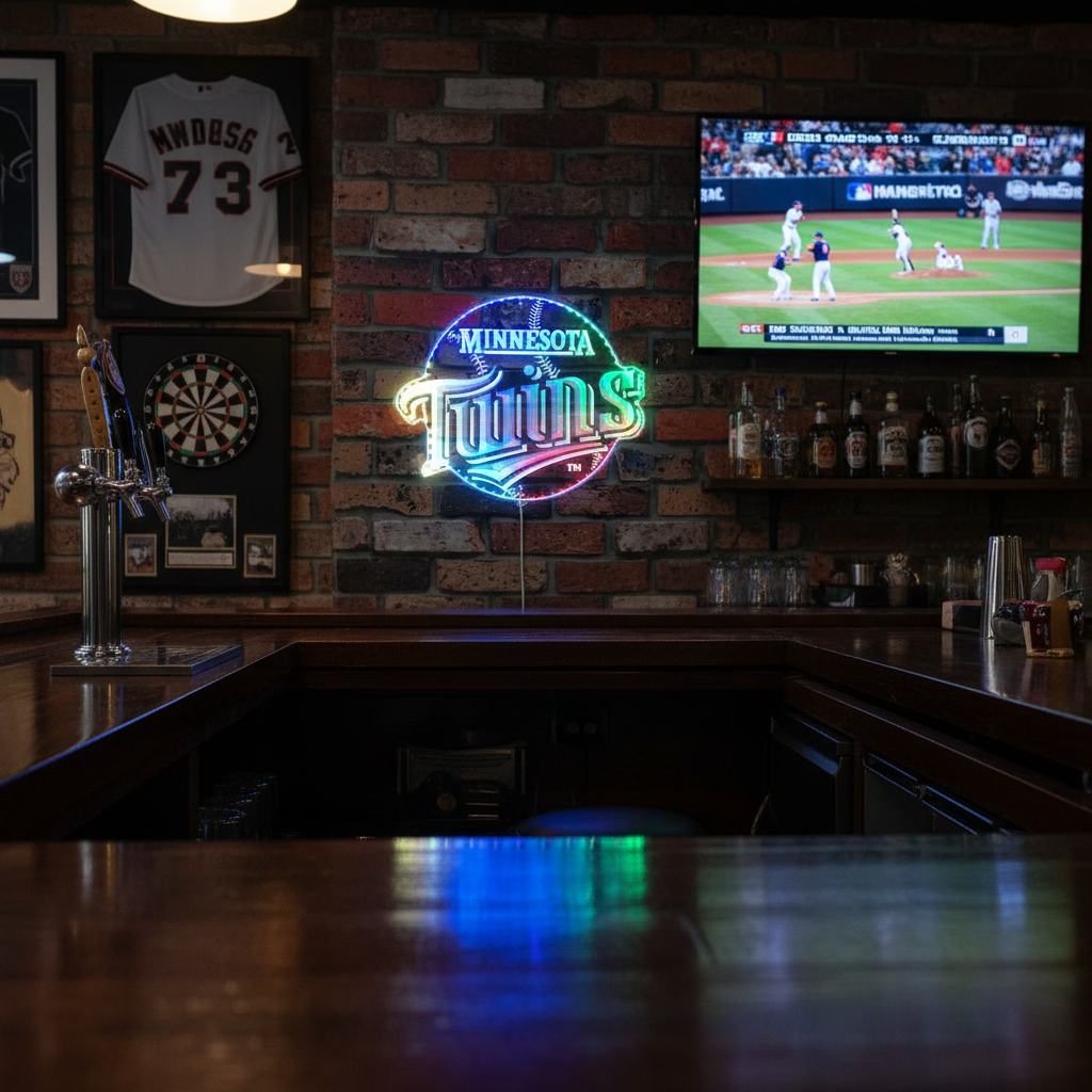 MLB Minnesota Twins Neon LED Sign with Dynamic RGB Colors