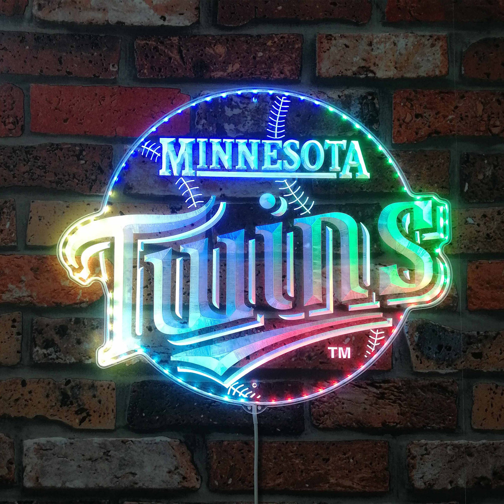 MLB Minnesota Twins Dynamic RGB Edge Lit LED Sign