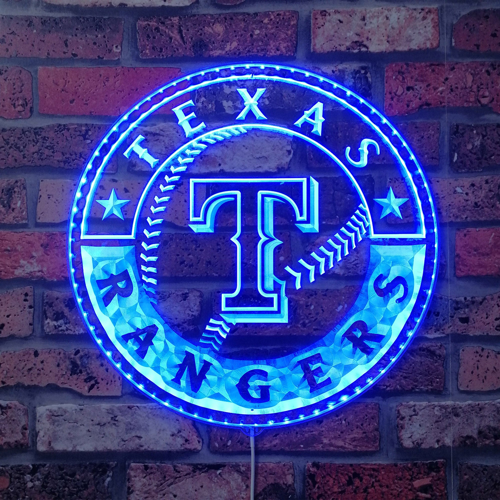 Texas Rangers Alternate Logo Dynamic RGB Edge Lit LED Sign