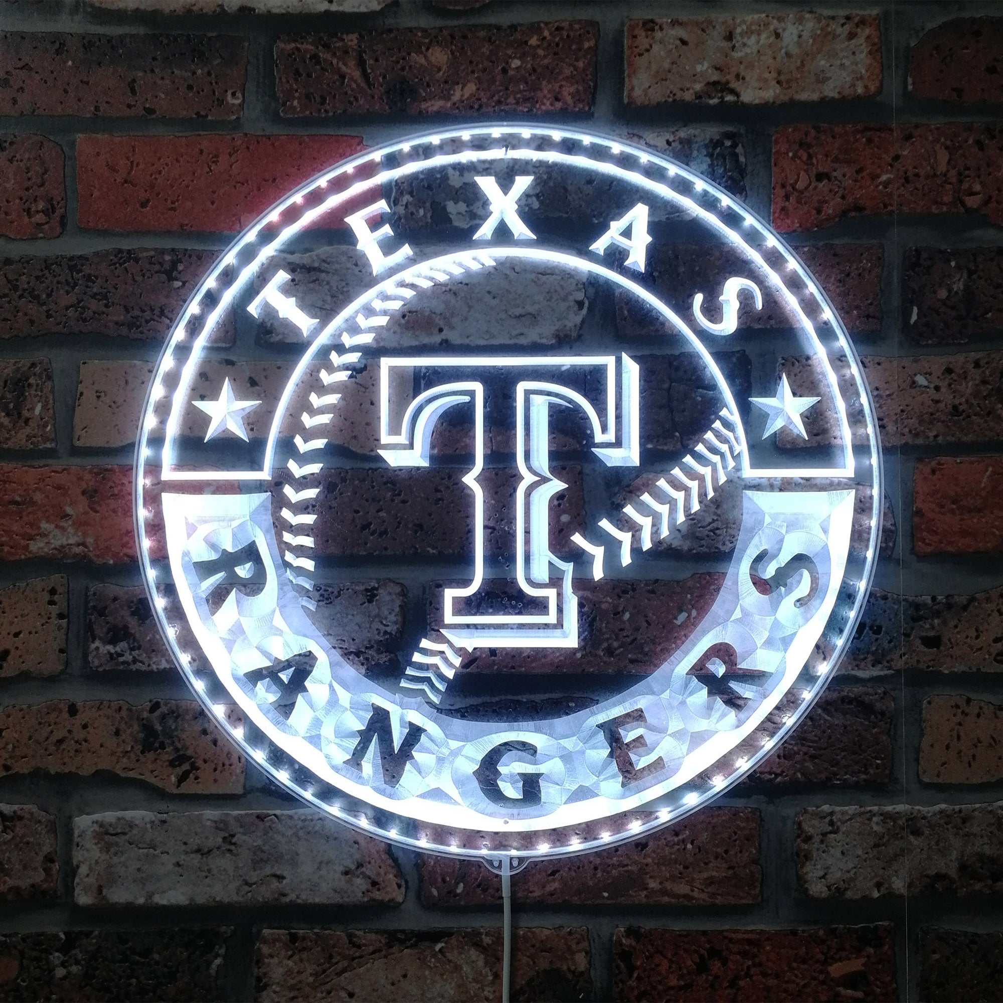 Texas Rangers Alternate Logo Dynamic RGB Edge Lit LED Sign