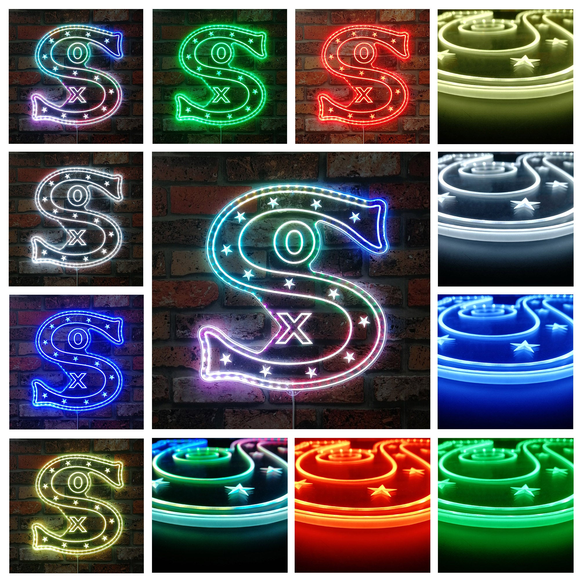 Chicago white sox retro Dynamic RGB Edge Lit LED Sign