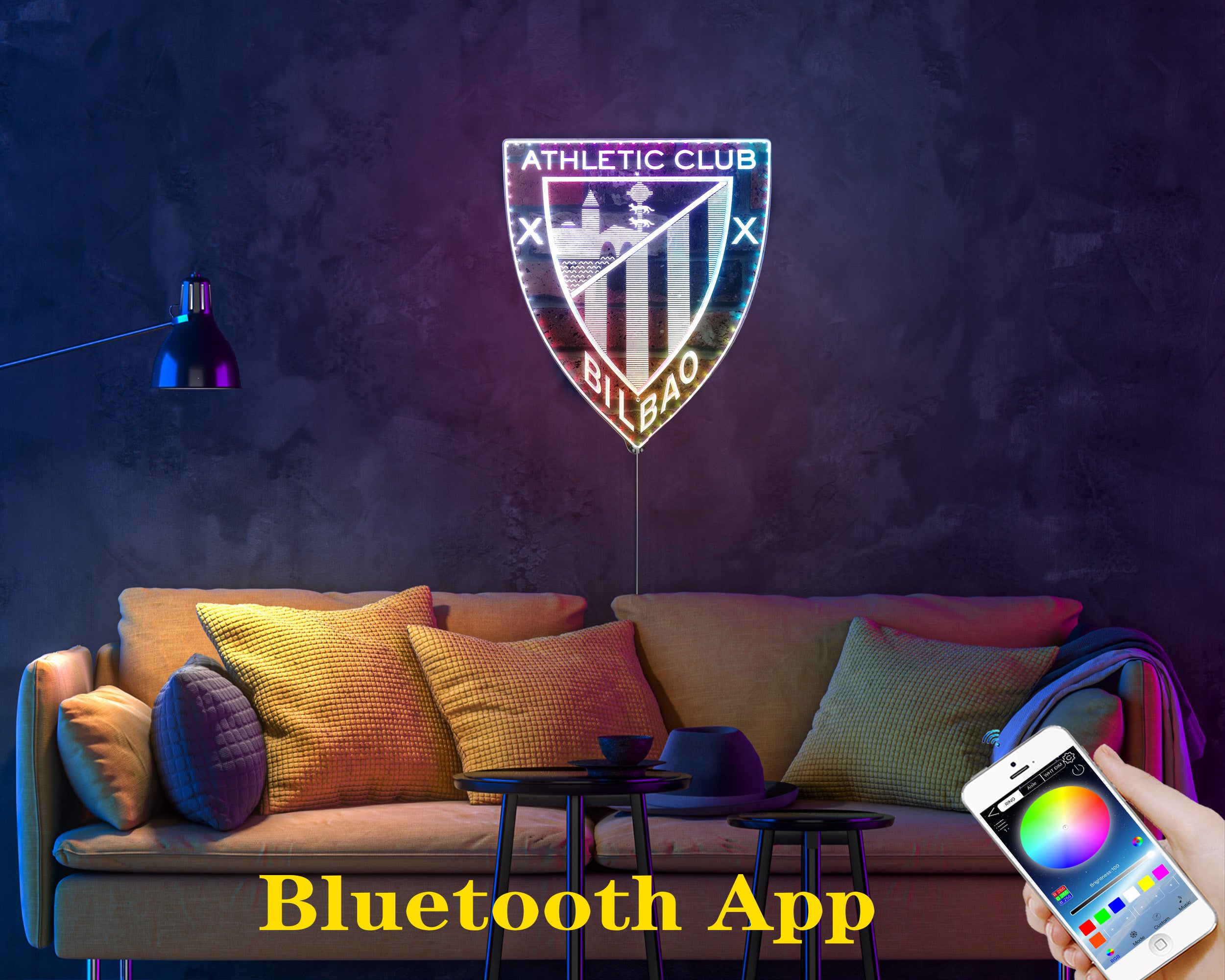 Athletic Bilbao. Neon LED Sign with Dynamic RGB Colors