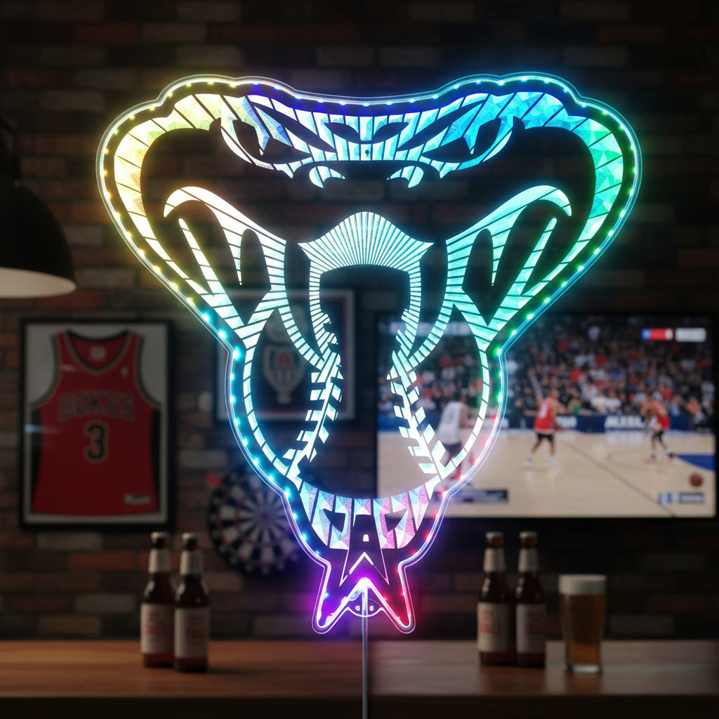 Arizona Diamondbacks Alternate Logo Neon LED Sign with Dynamic RGB Colors