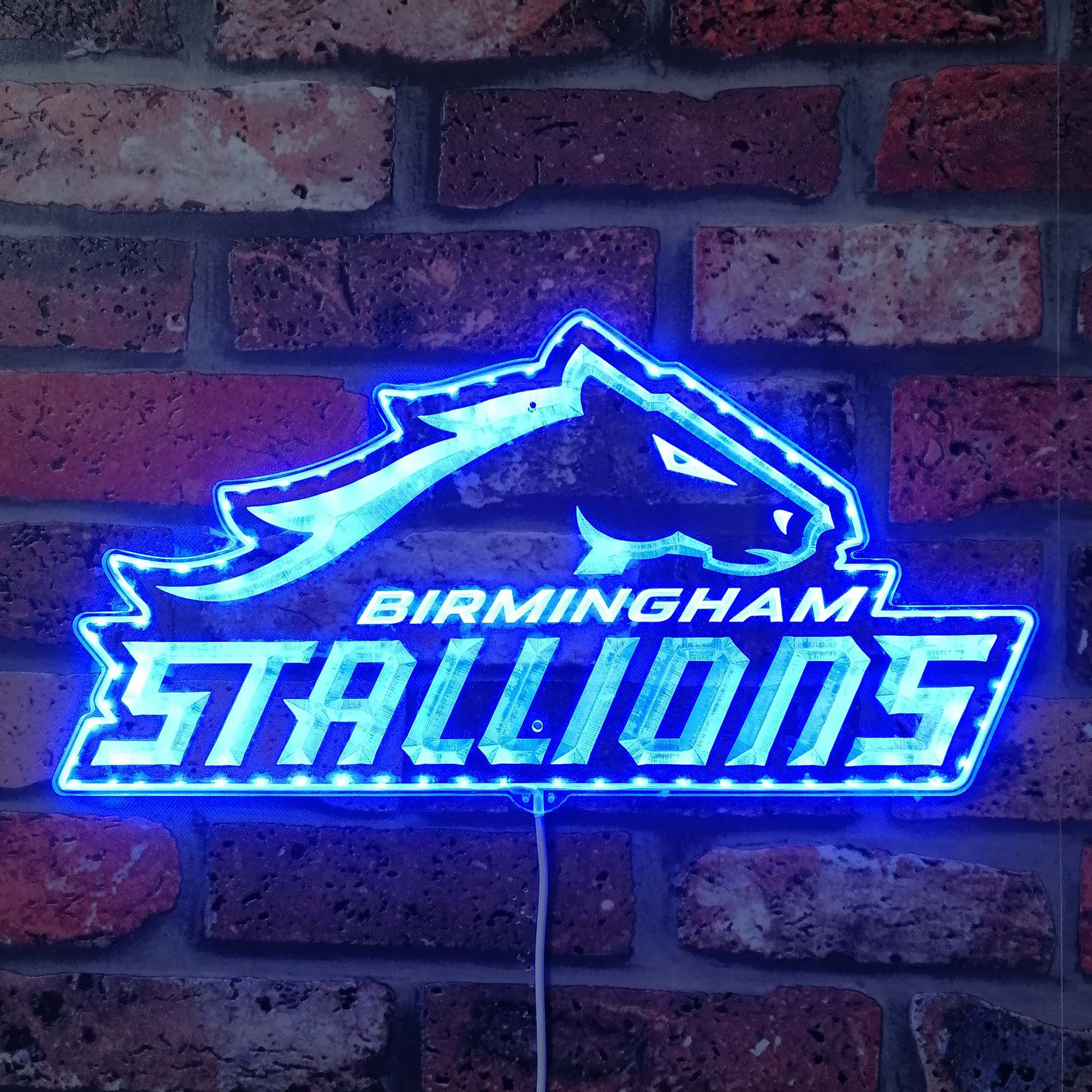 Birmingham Stallions Neon LED Sign with Dynamic RGB Colors