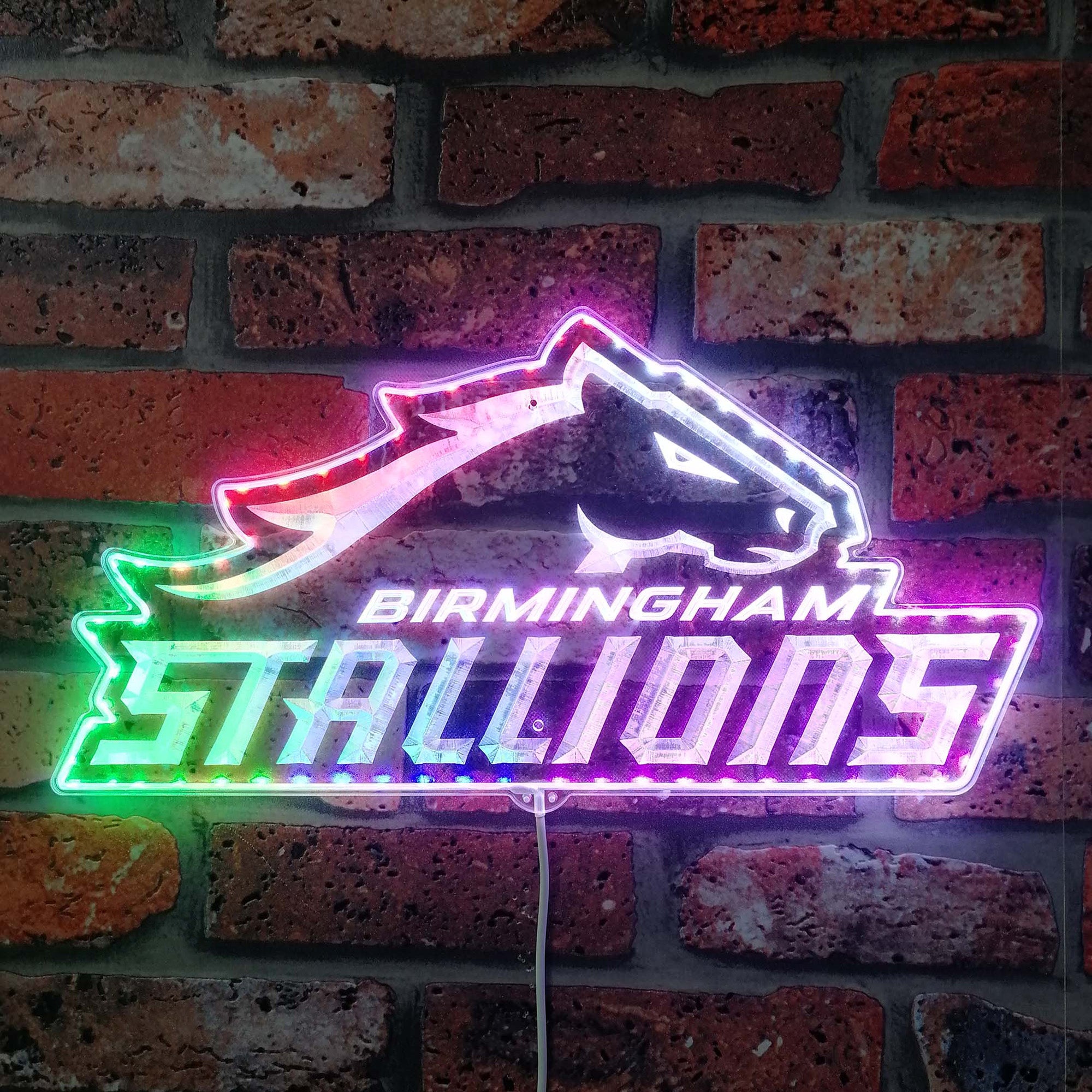 Birmingham Stallions Dynamic RGB Edge Lit LED Sign