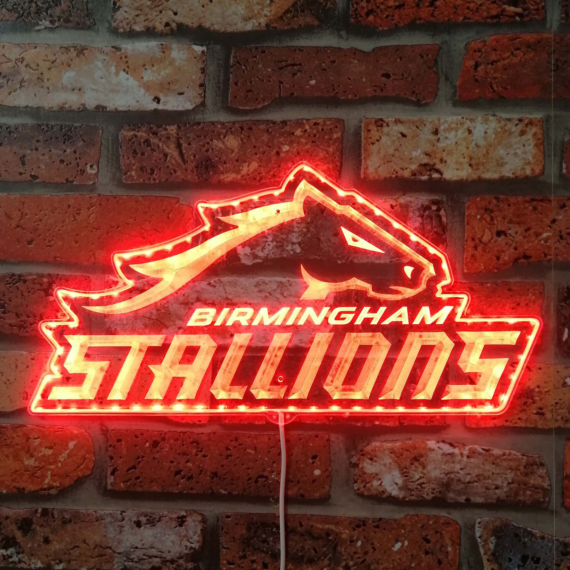 Birmingham Stallions Neon LED Sign with Dynamic RGB Colors