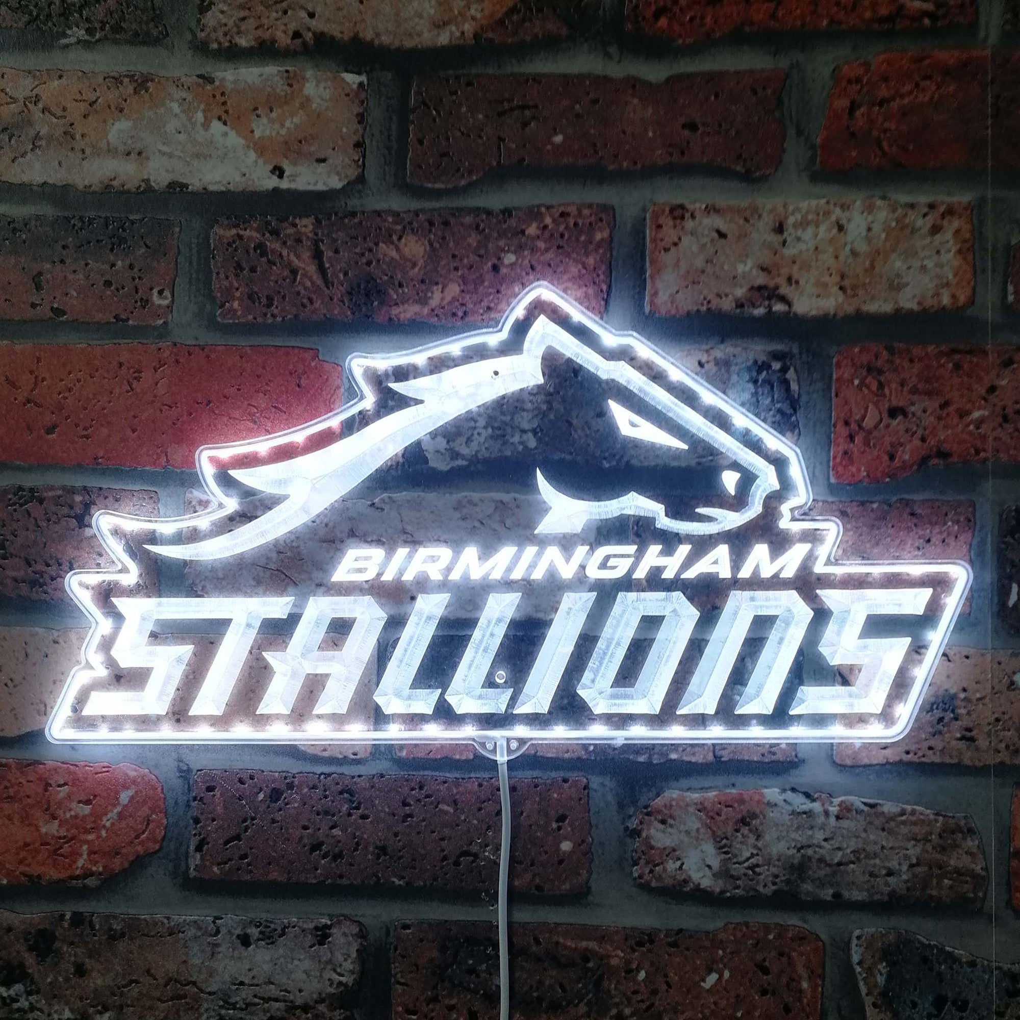 Birmingham Stallions Neon LED Sign with Dynamic RGB Colors