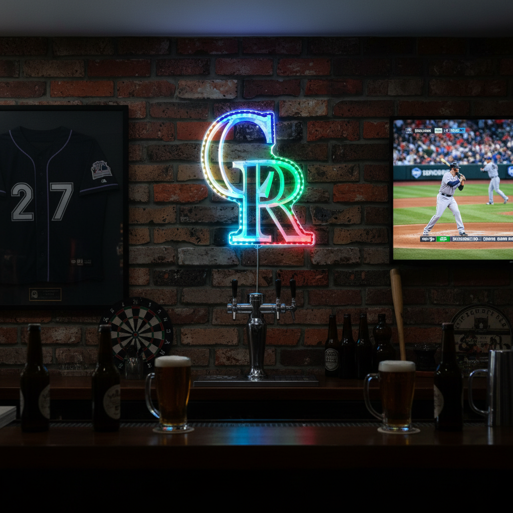 Colorado Rockies Neon LED Sign with Dynamic RGB Colors