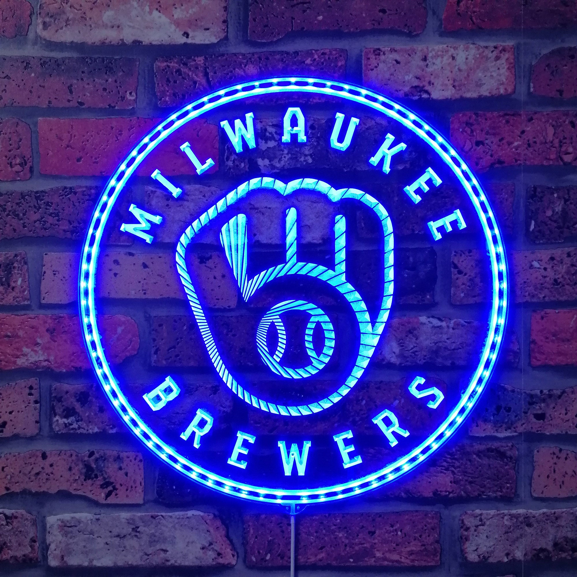 Milwaukee Brewers Dynamic RGB Edge Lit LED Sign