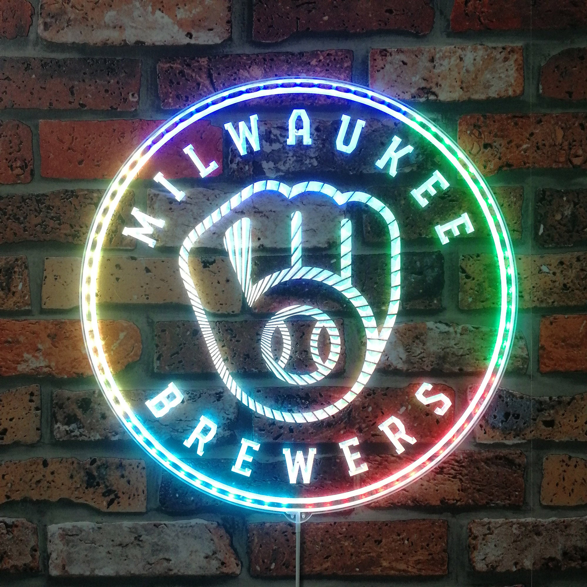 Milwaukee Brewers Dynamic RGB Edge Lit LED Sign