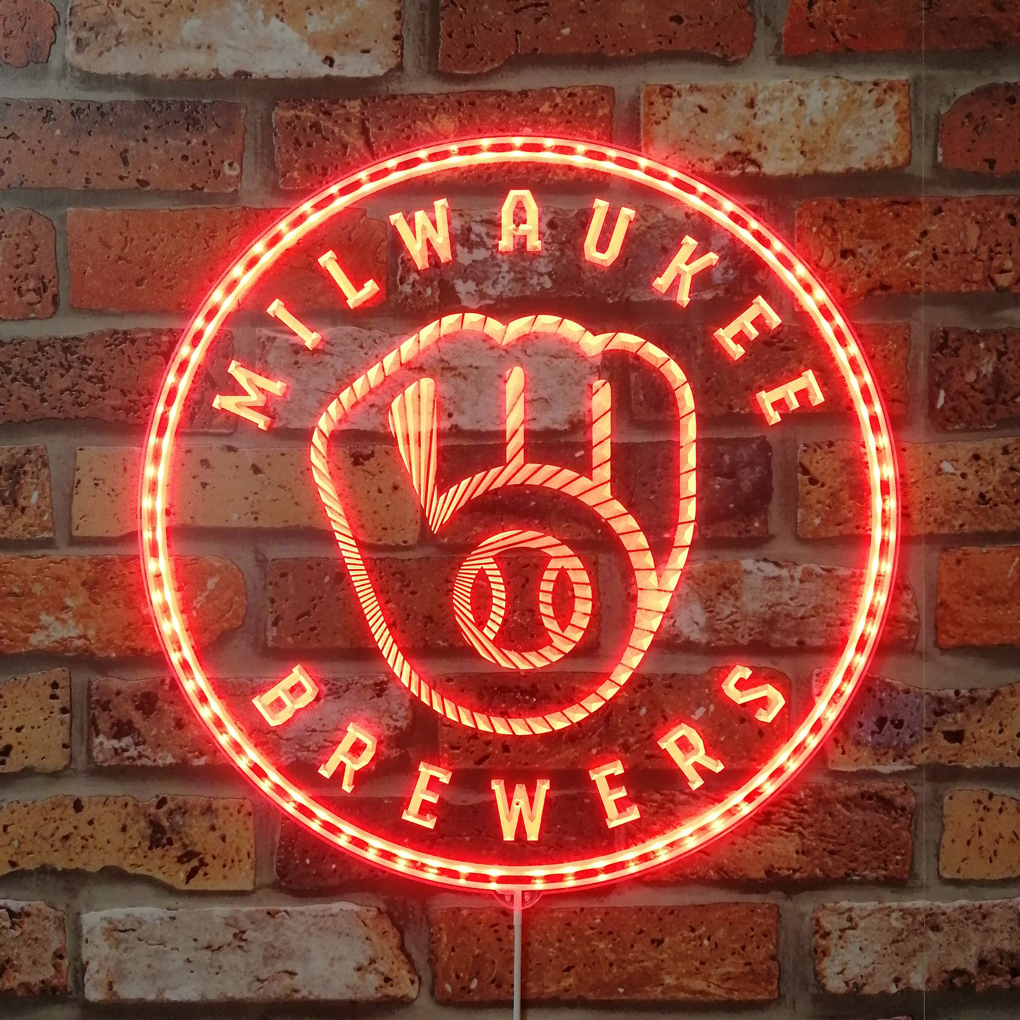 Milwaukee Brewers Dynamic RGB Edge Lit LED Sign