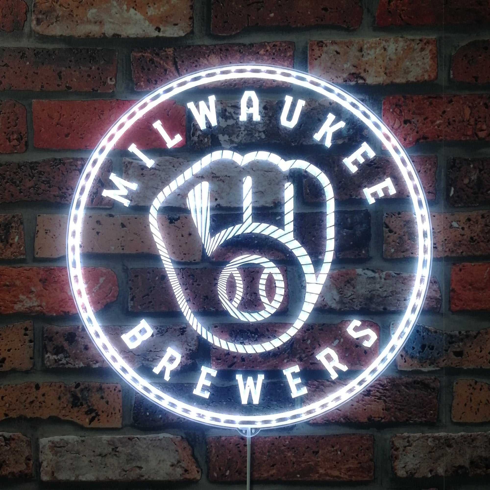 Milwaukee Brewers Dynamic RGB Edge Lit LED Sign