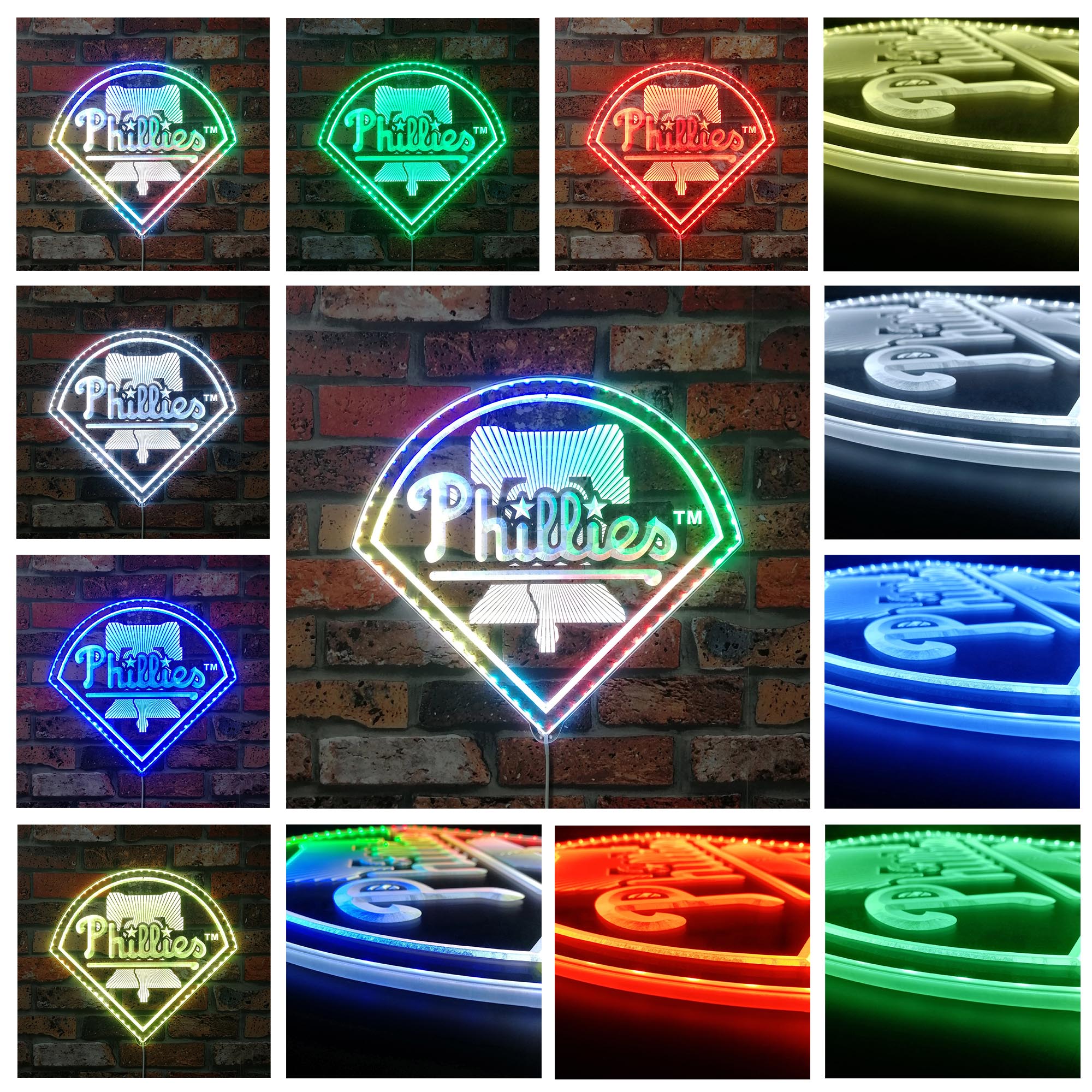 Philadelphia Phillies Dynamic RGB Edge Lit LED Sign