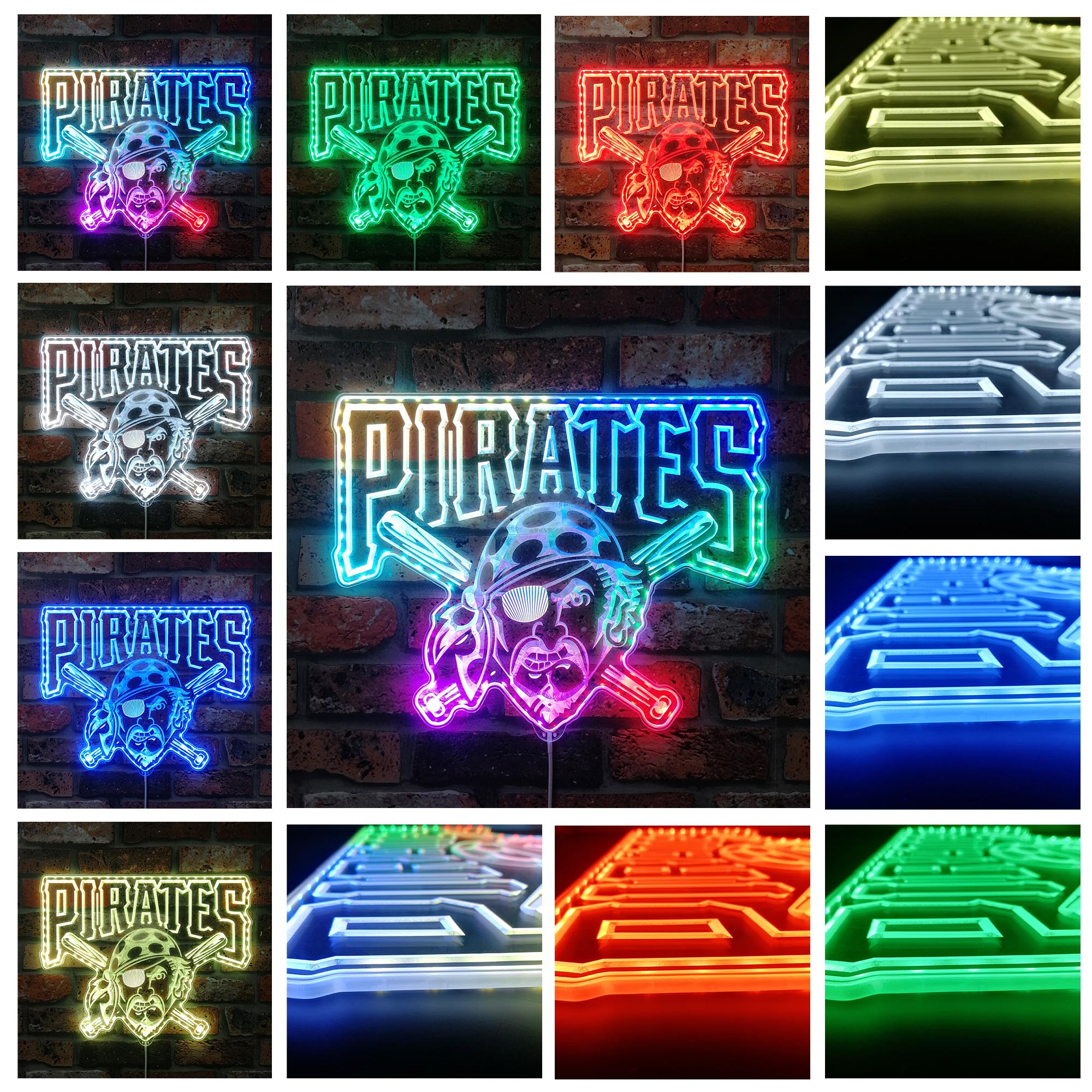 Pittsburgh Pirates Dynamic RGB Edge Lit LED Sign