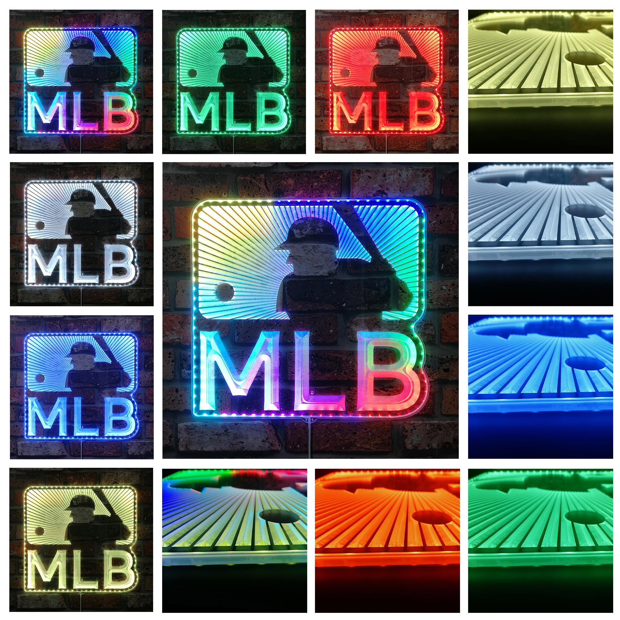 Major League Baseball Logo Dynamic RGB Edge Lit LED Sign