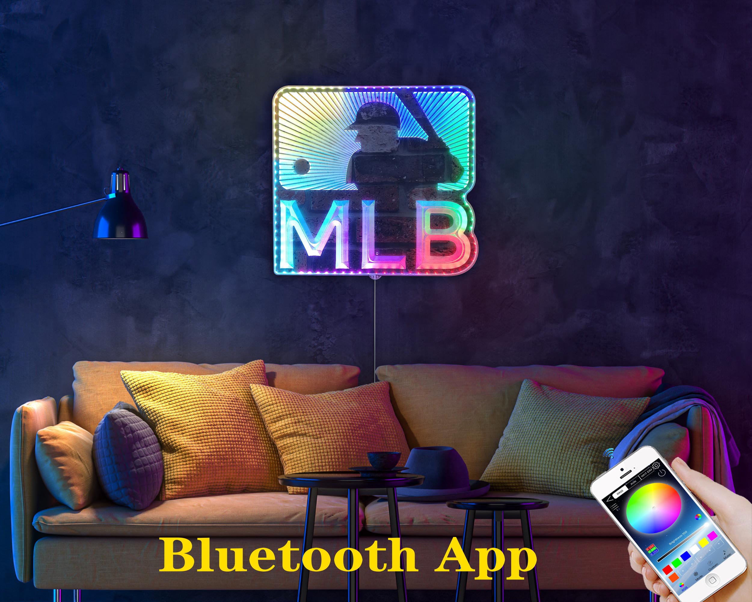 Major League Baseball Logo Dynamic RGB Edge Lit LED Sign