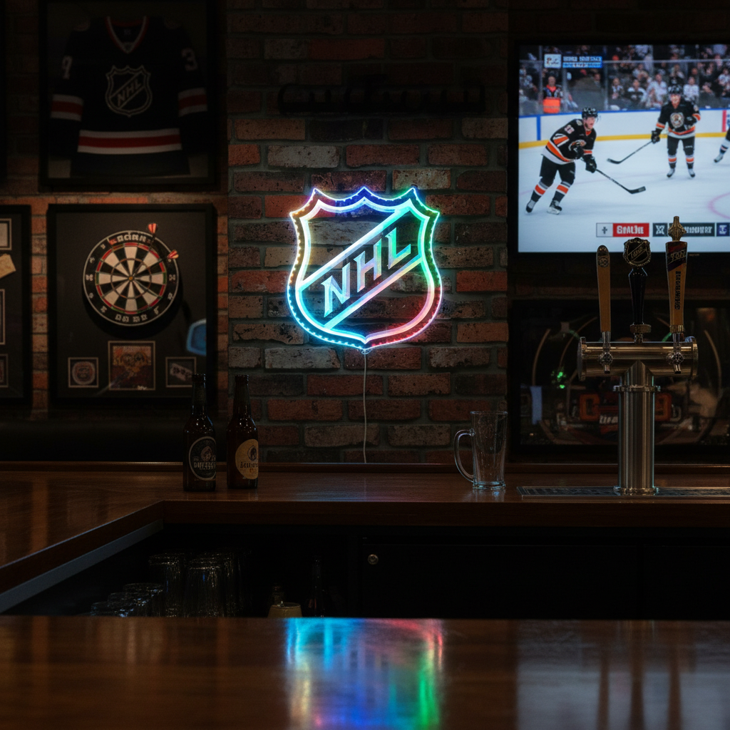 Logo NHL Neon LED Sign with Dynamic RGB Colors