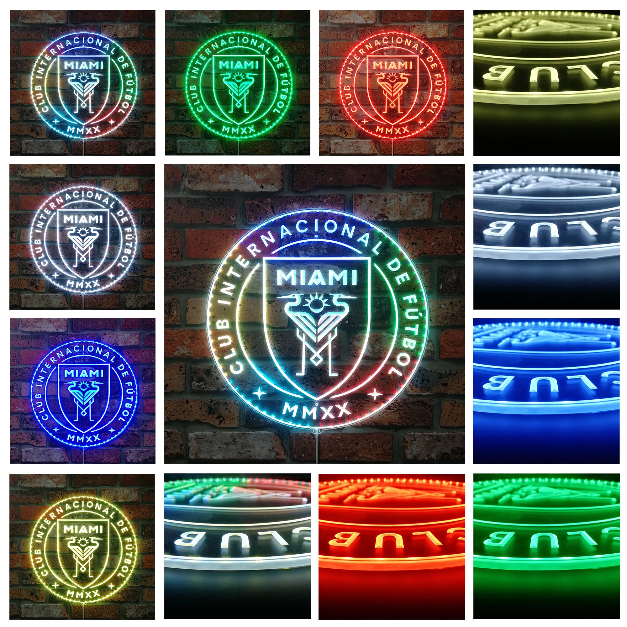 MLS Inter Miami C.F. Soccer Dynamic RGB Edge Lit LED Sign