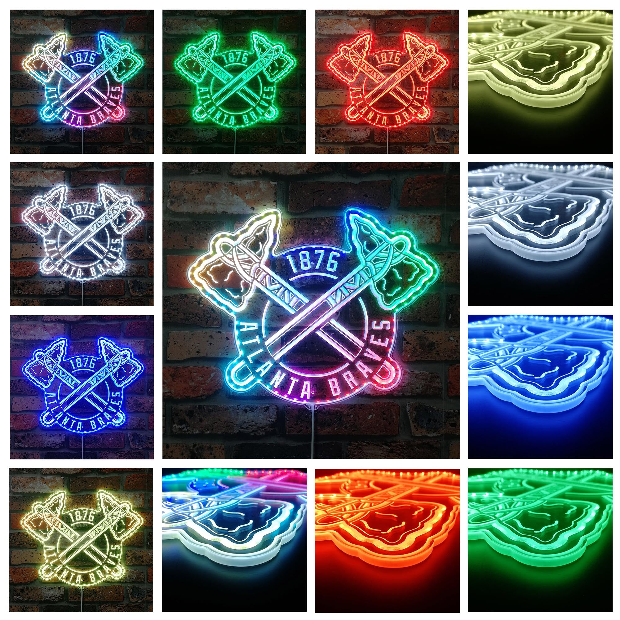 Atlanta Braves Alternate Dynamic RGB Edge Lit LED Sign