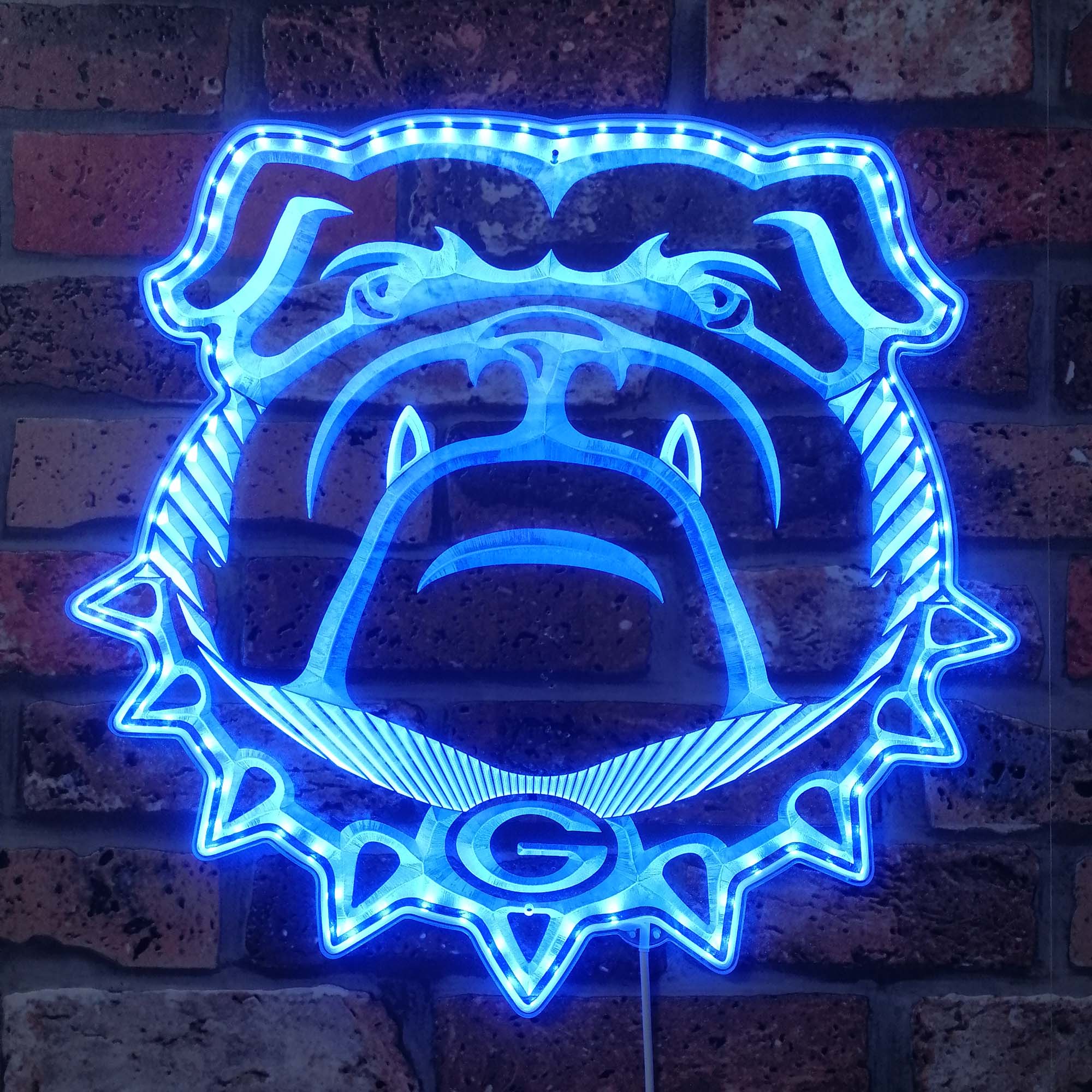 Georgia Bulldogs Neon LED Sign with Dynamic RGB Colors