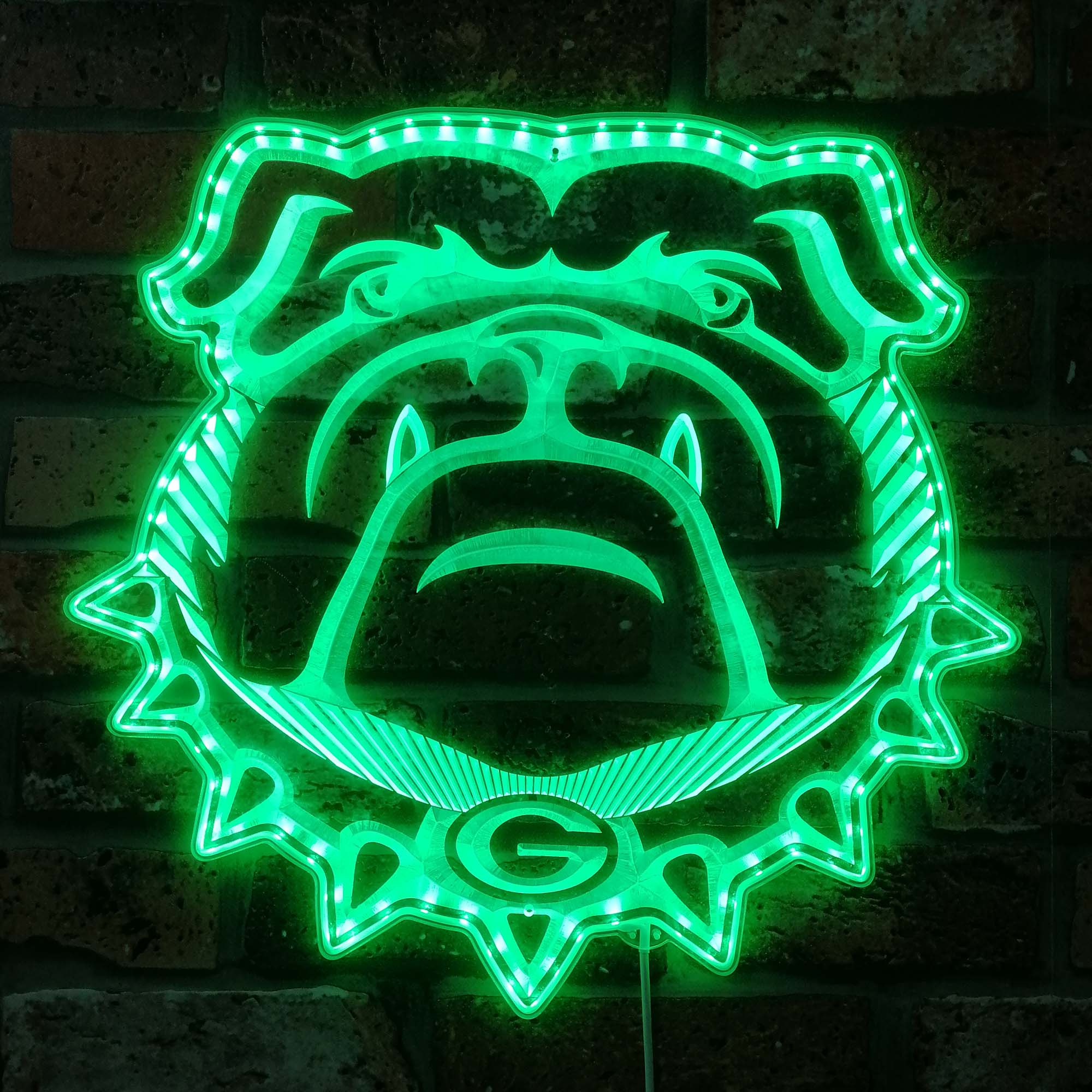 Georgia Bulldogs Neon LED Sign with Dynamic RGB Colors