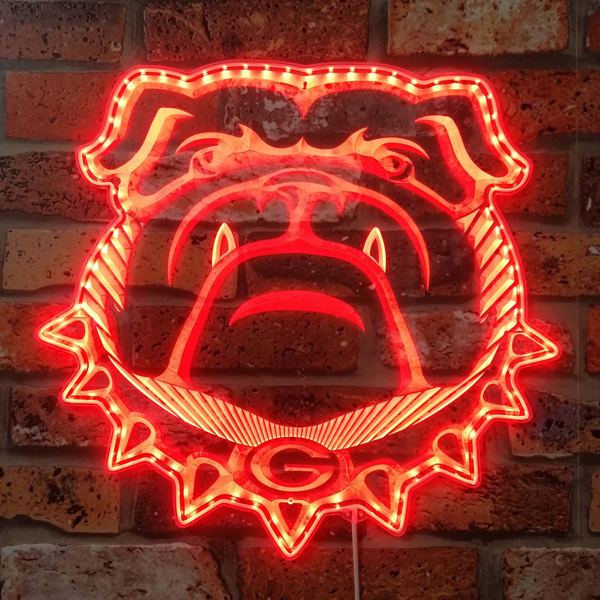 Georgia Bulldogs Neon LED Sign with Dynamic RGB Colors