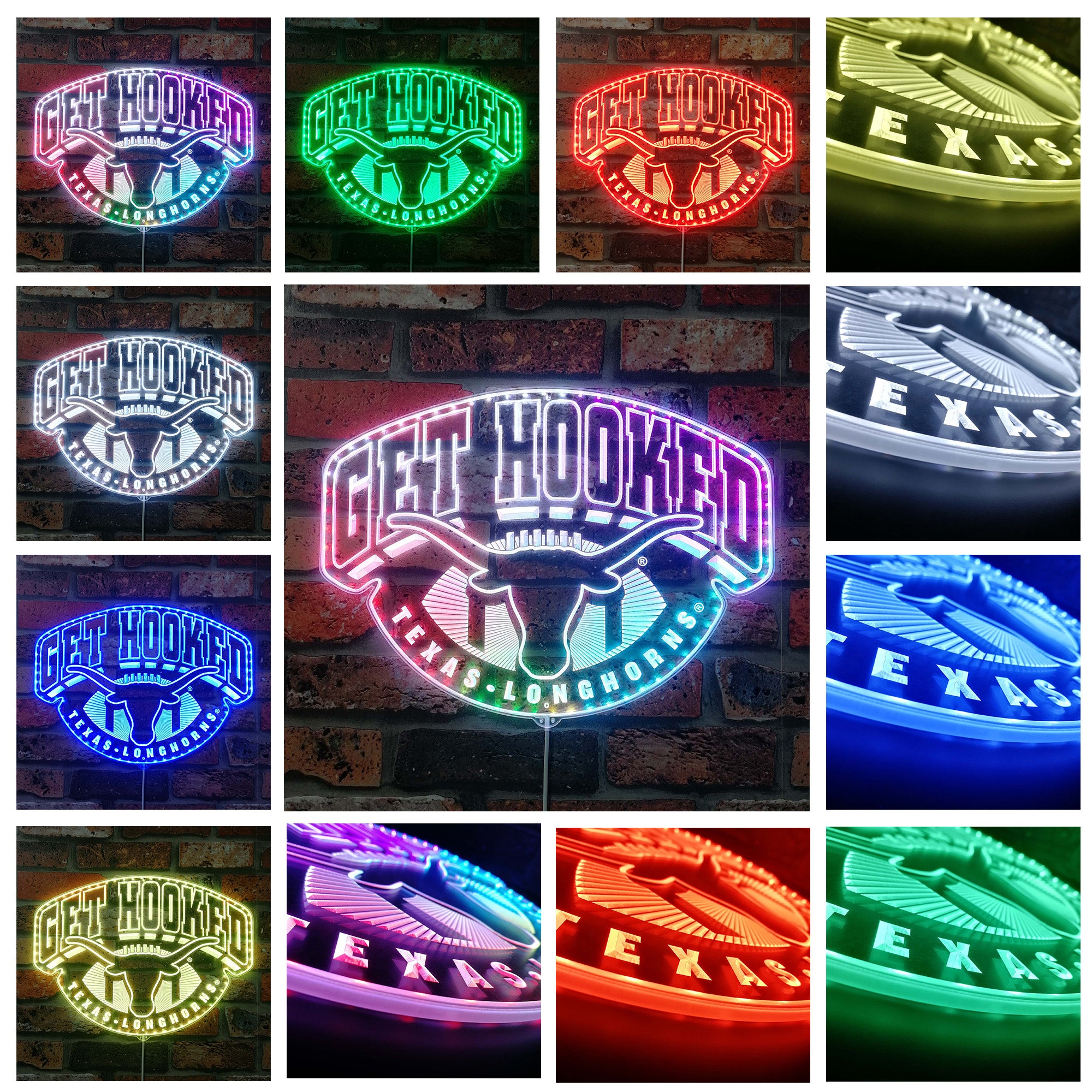 Texas Longhorn Neon LED Sign with Dynamic RGB Colors