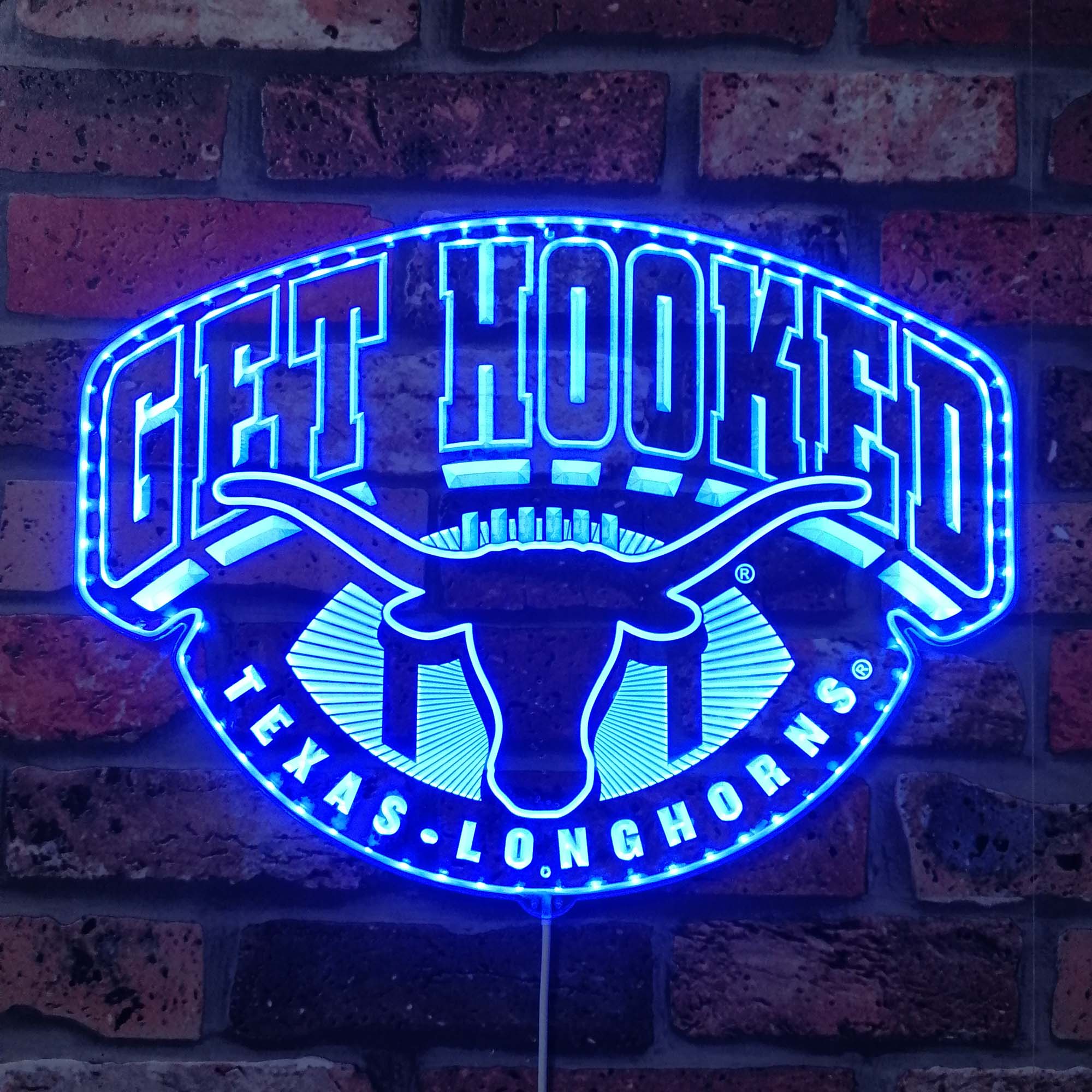 Texas Longhorn Neon LED Sign with Dynamic RGB Colors