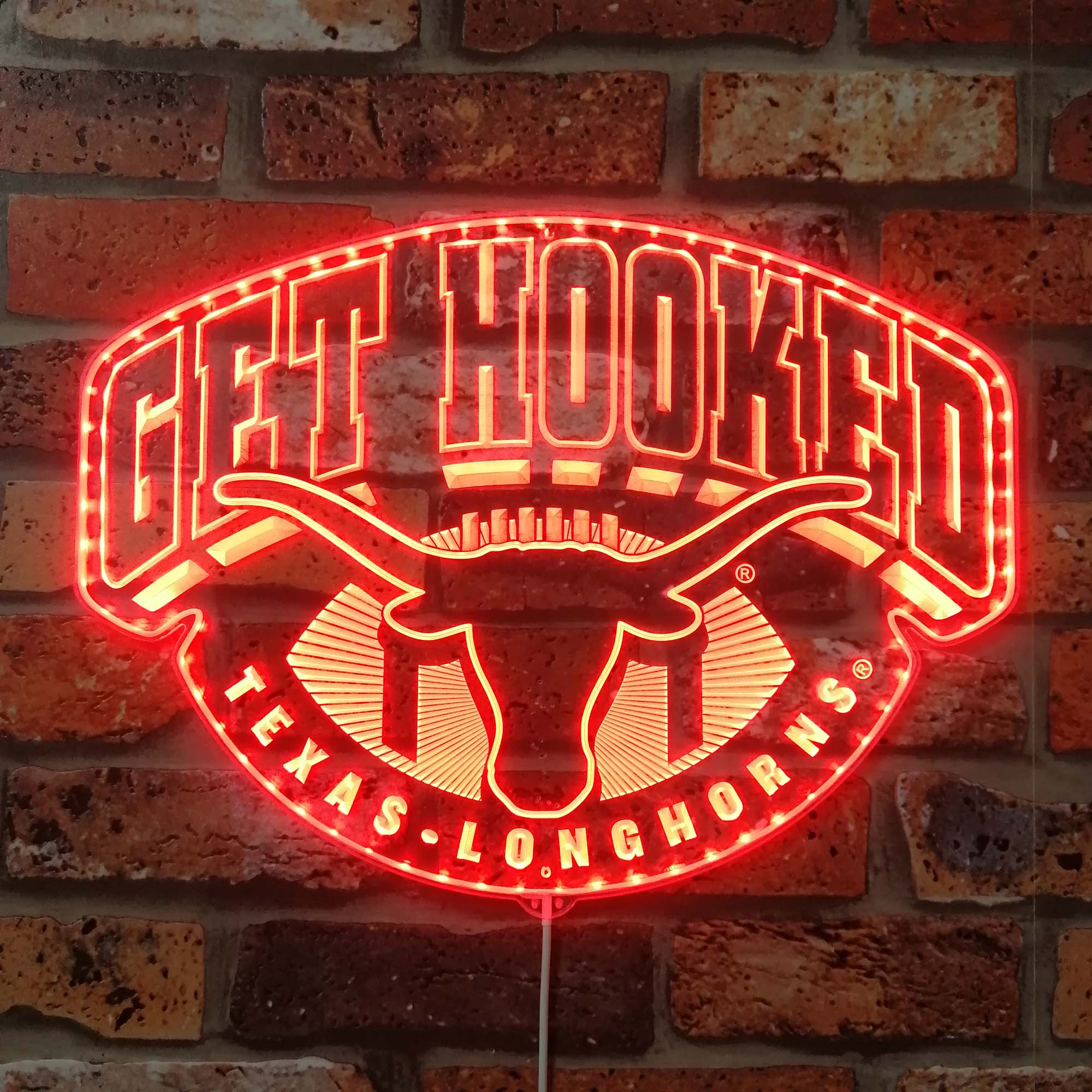 Texas Longhorn Neon LED Sign with Dynamic RGB Colors