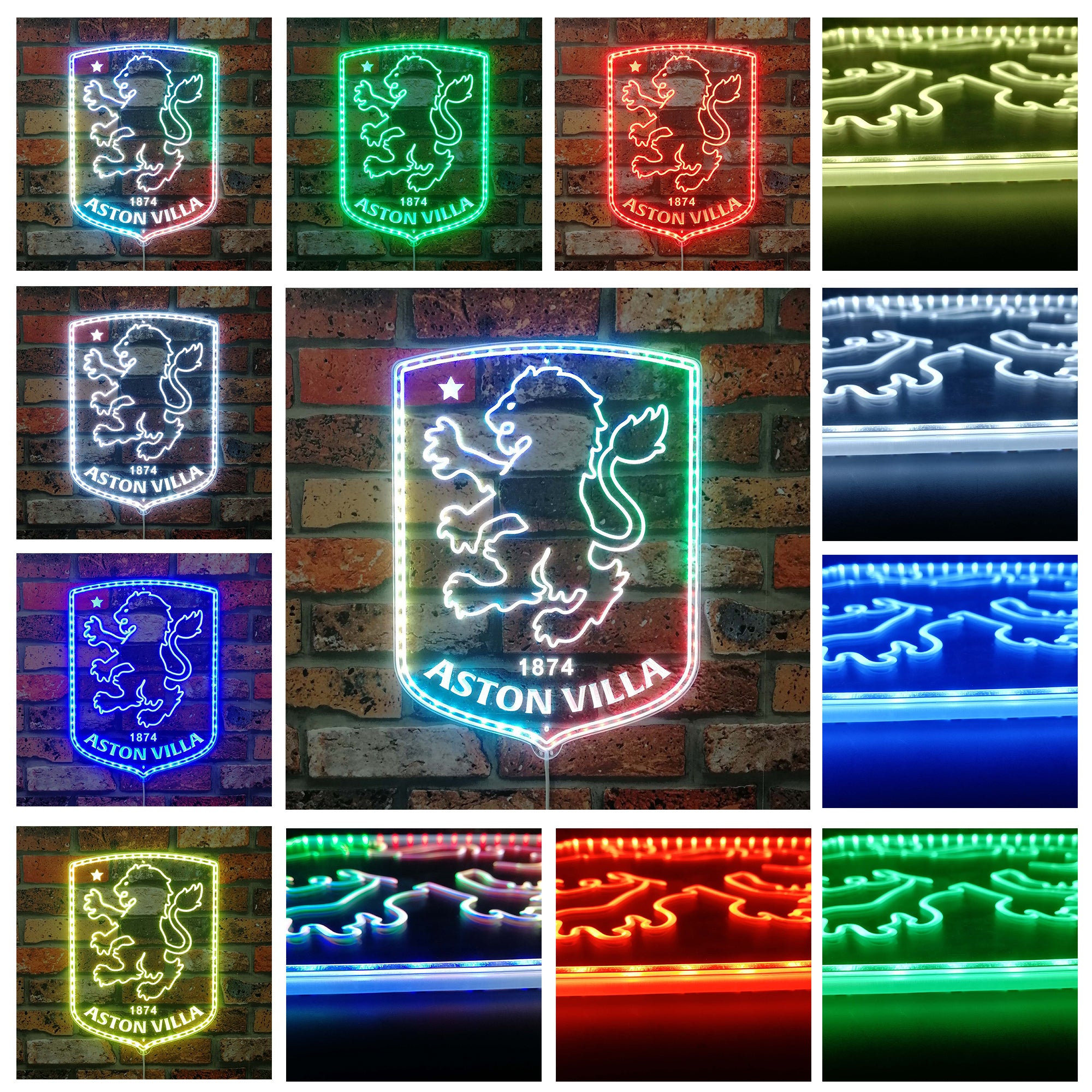 Aston Villa FC  Neon LED Sign with Dynamic RGB Colors