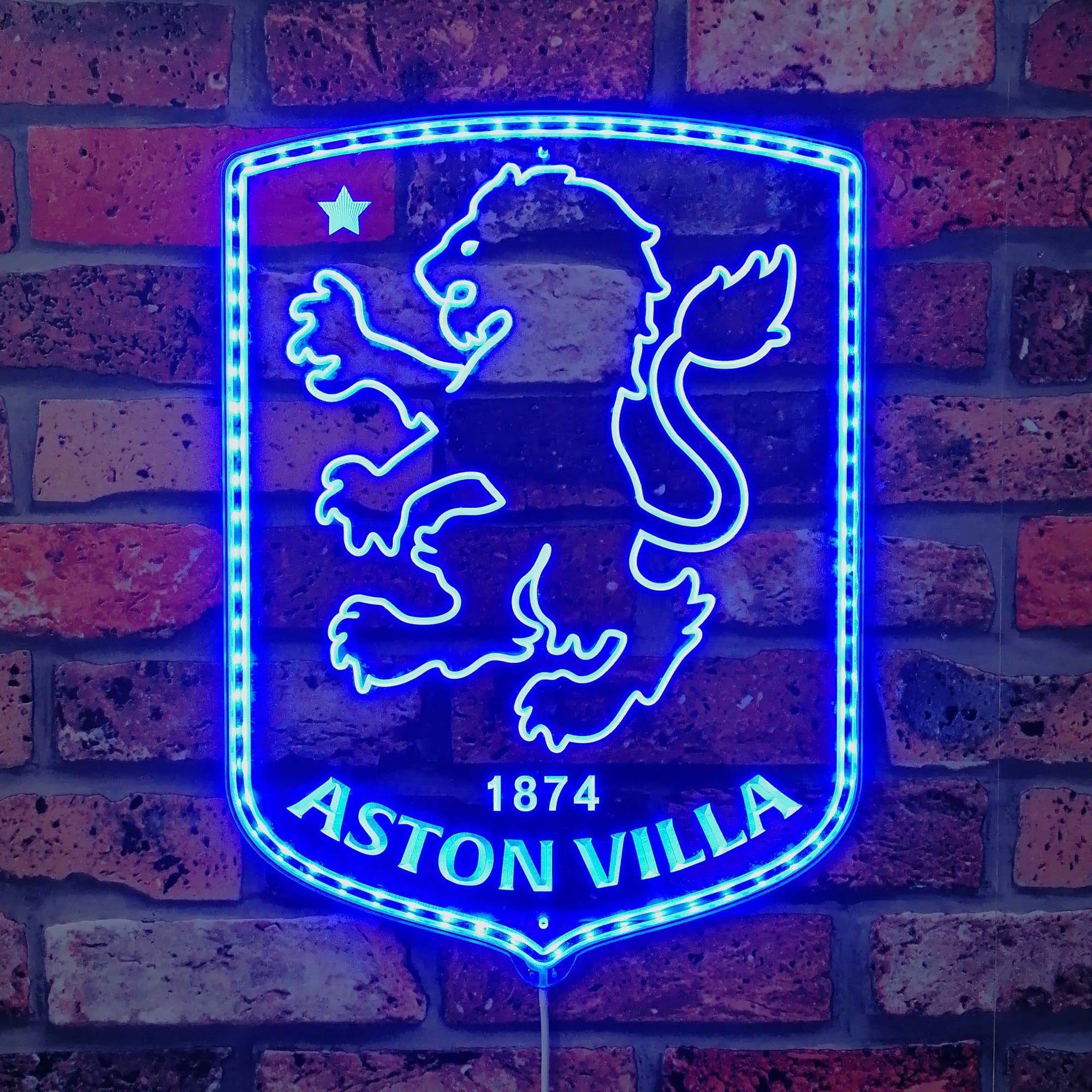 Aston Villa FC  Neon LED Sign with Dynamic RGB Colors