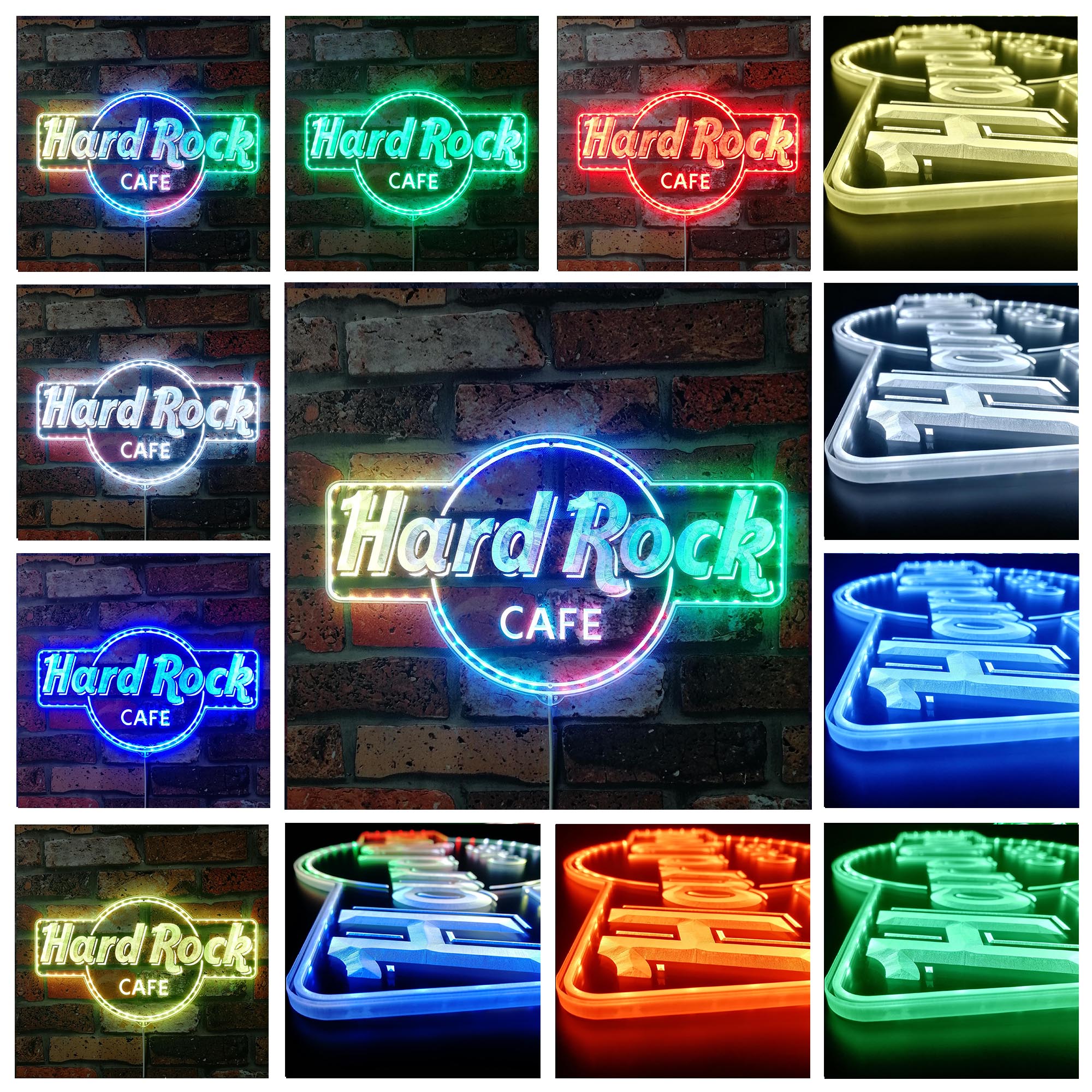 Hard Rock Cafe Dynamic RGB Edge Lit LED Sign